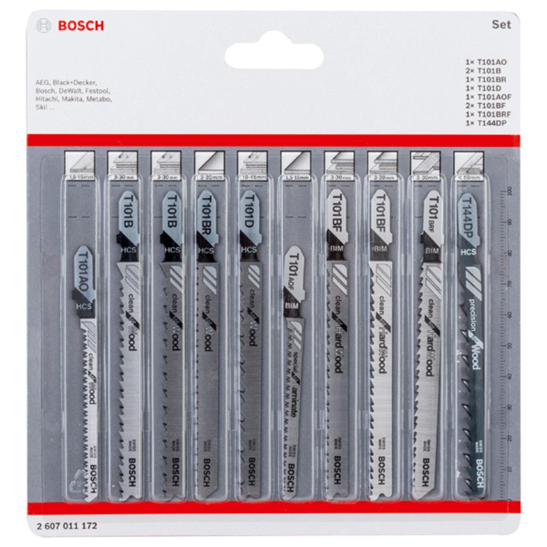 10-tlg. Stichsägeblatt-Set Clean Cutting, T-Schaft