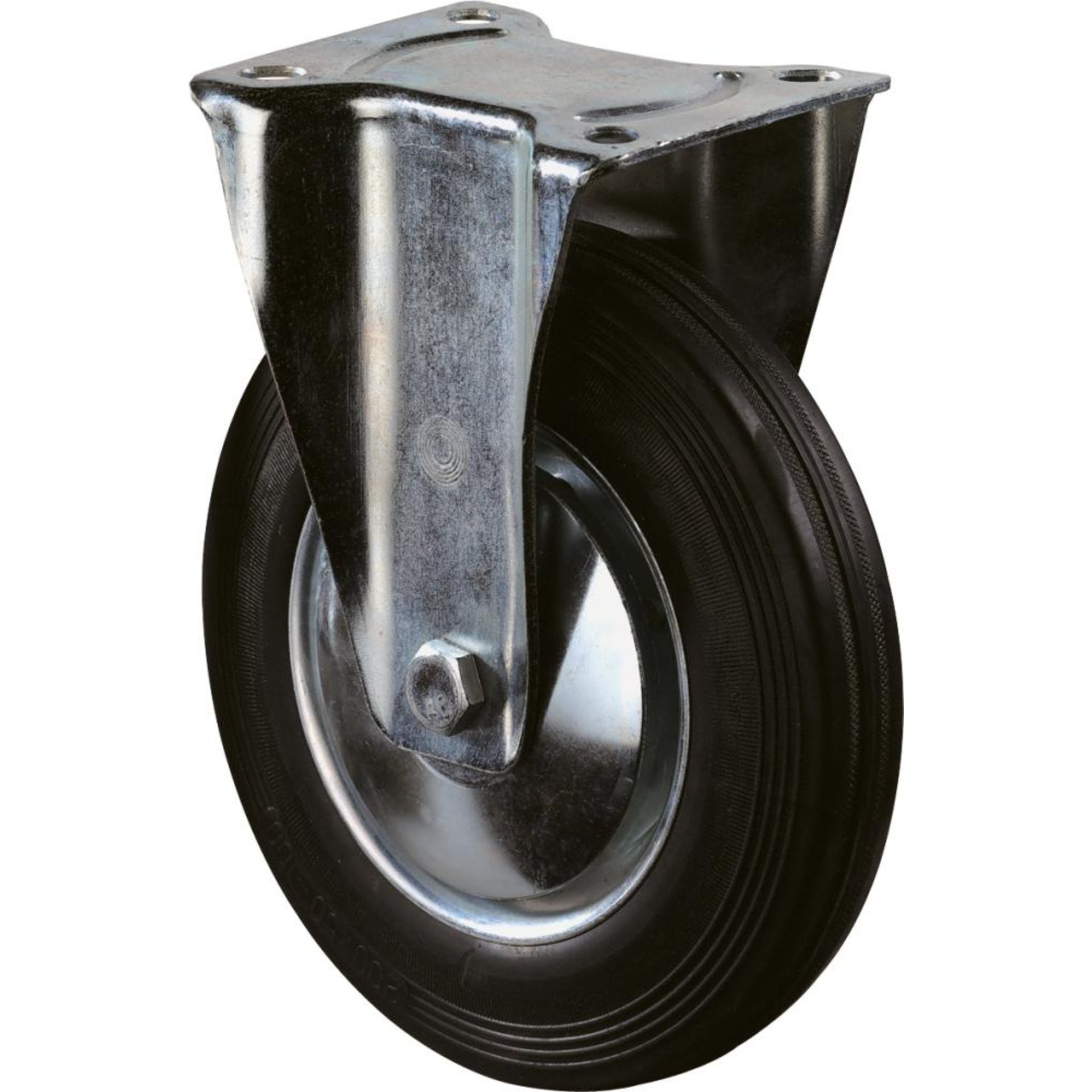 Bockrolle 100mm L410.B55 Platte,Gummi schw.,RL L410.B55.101 BS ROLLEN