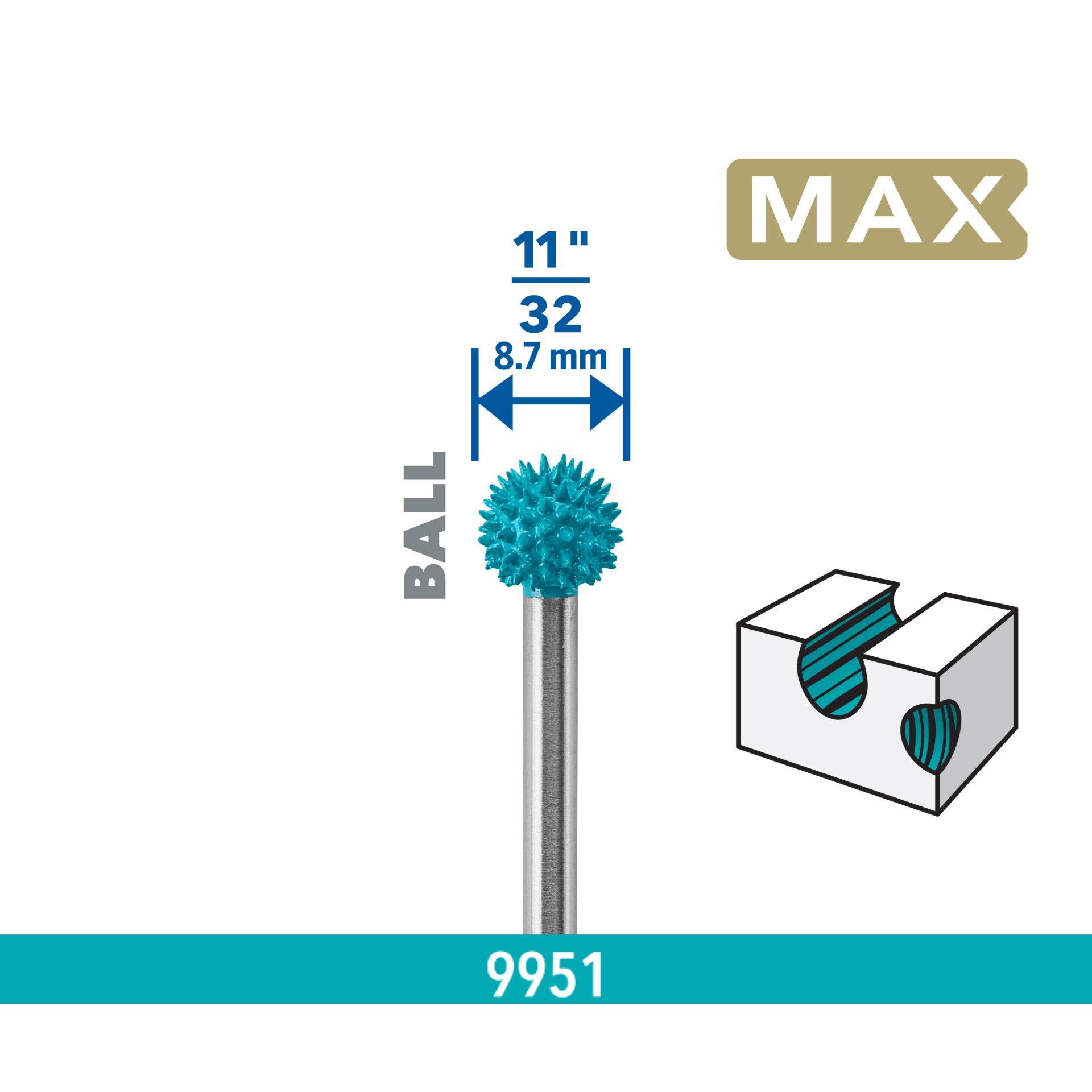 DREMEL® MAX Power Carving Kugelfräser