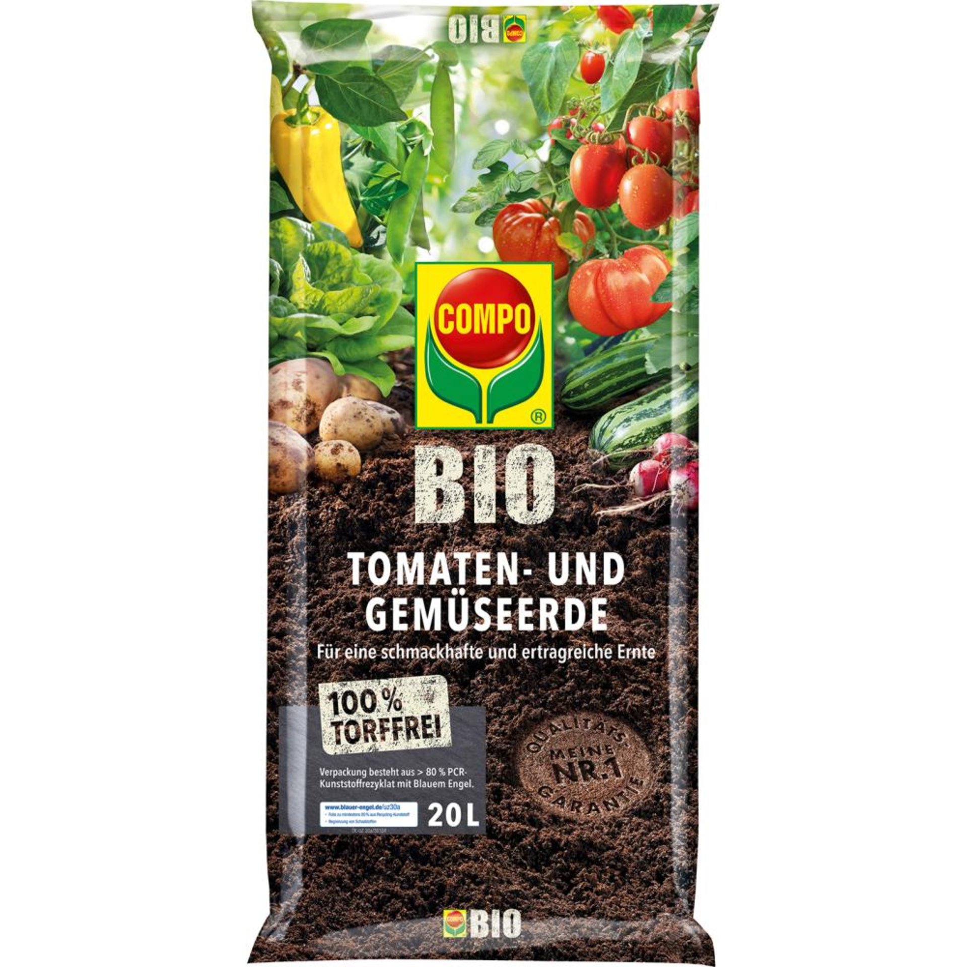 Tomaten- und Gemüseerde torffrei 20 L COMPO BIO