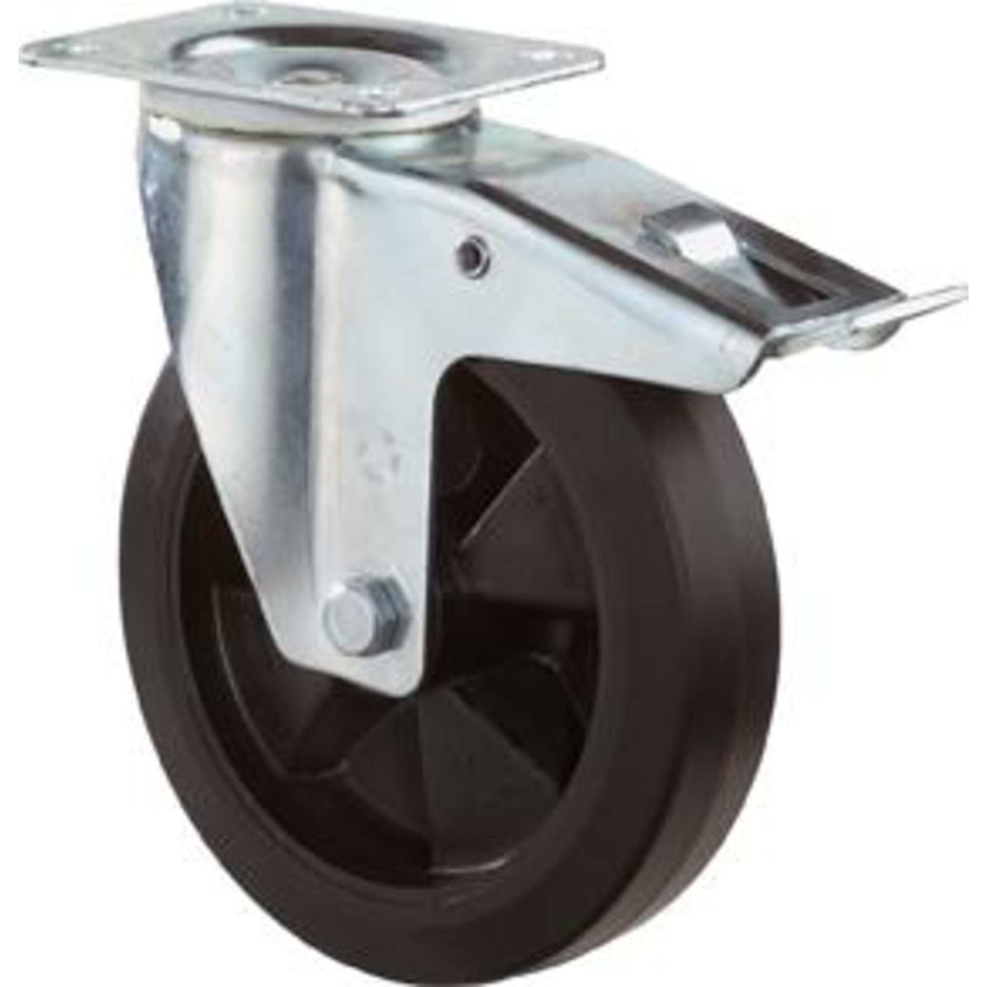 Lenkrolle 100mm L420.B60 Platte,Elast.schw.RL,FestL420.B60.100 BS ROLLEN