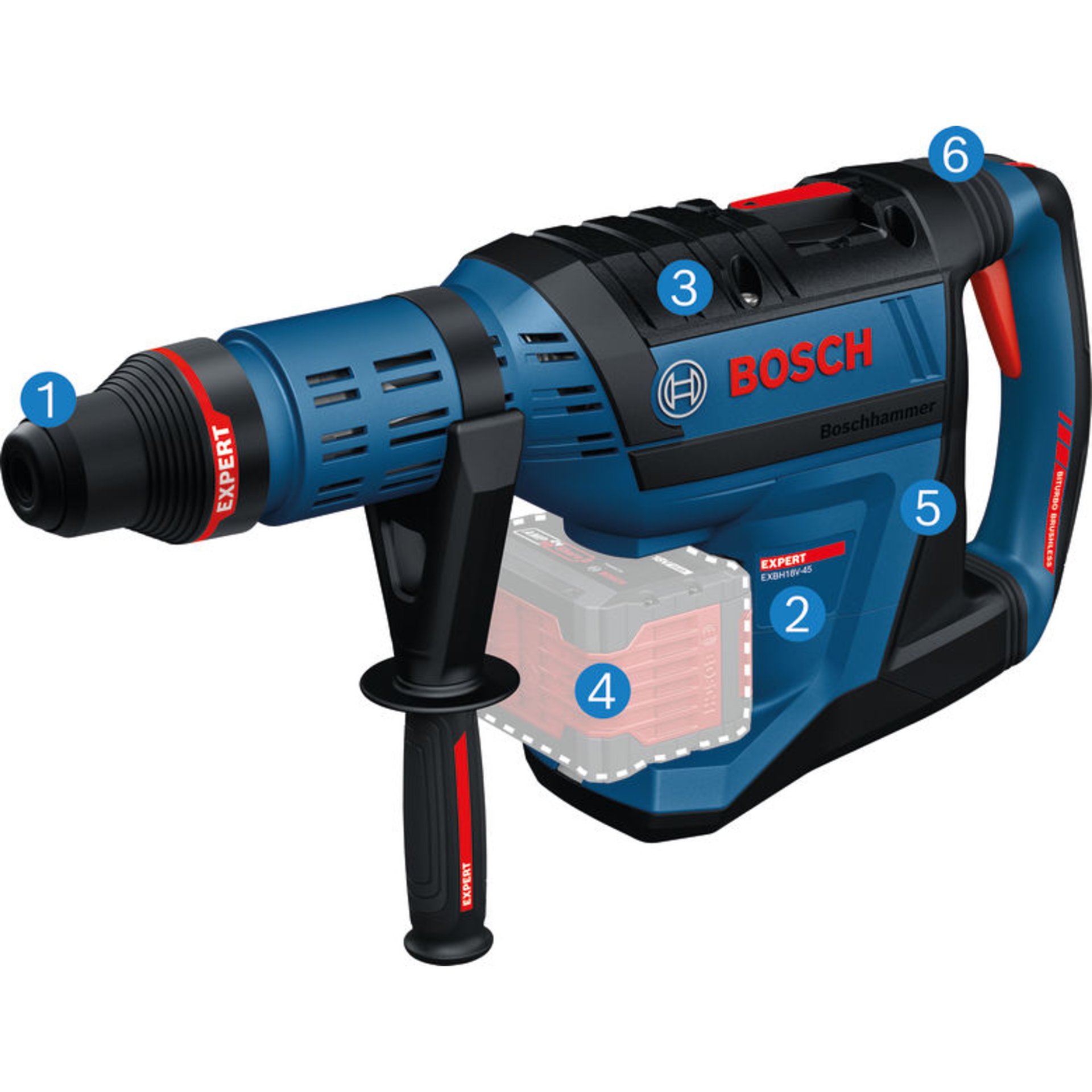 Akku-Bohrhammer mit SDS max EXBH18V-45, XL-BOXX