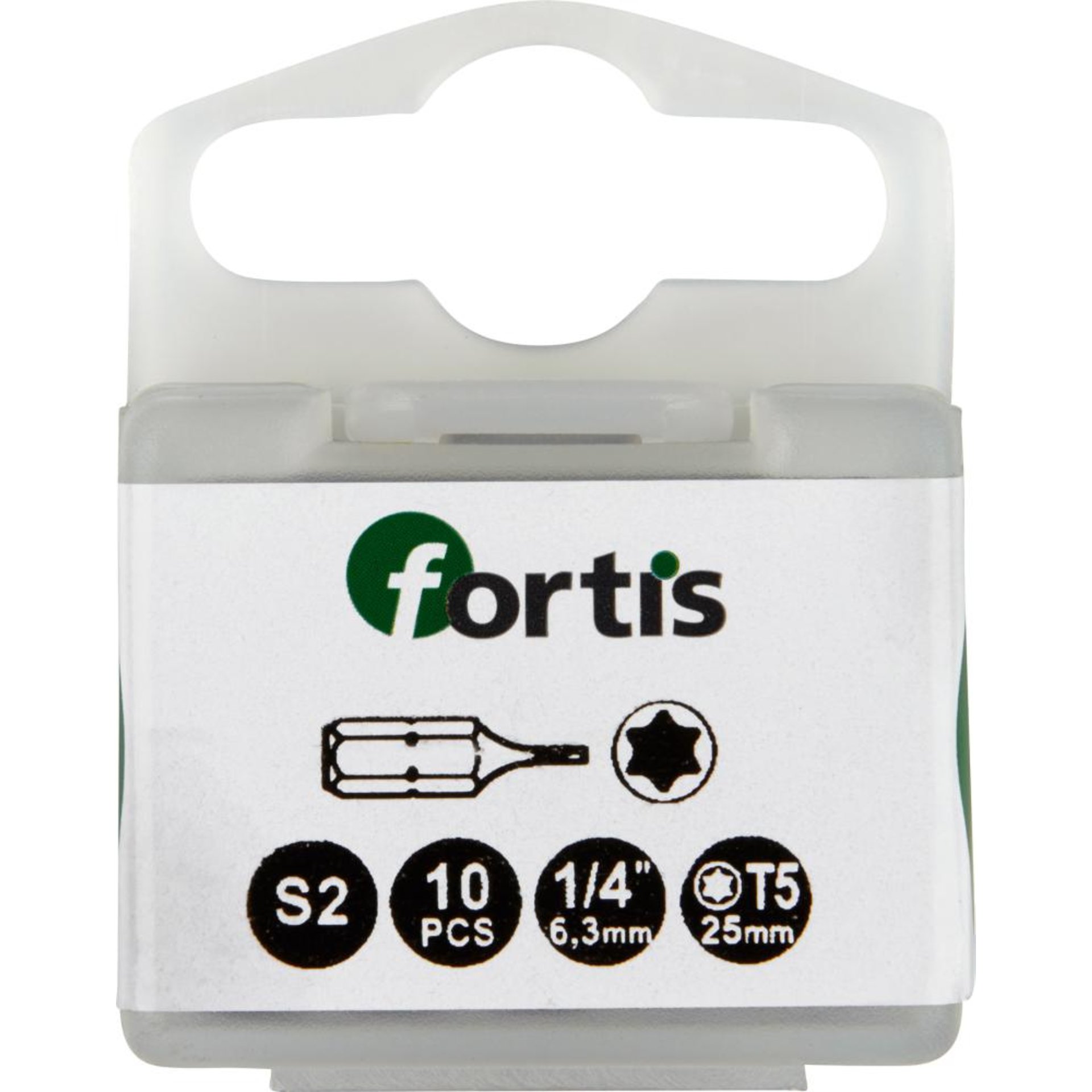 Bit zähhart 1/4" DIN3126 C6,3 T27x25mm 10er Pack FORTIS