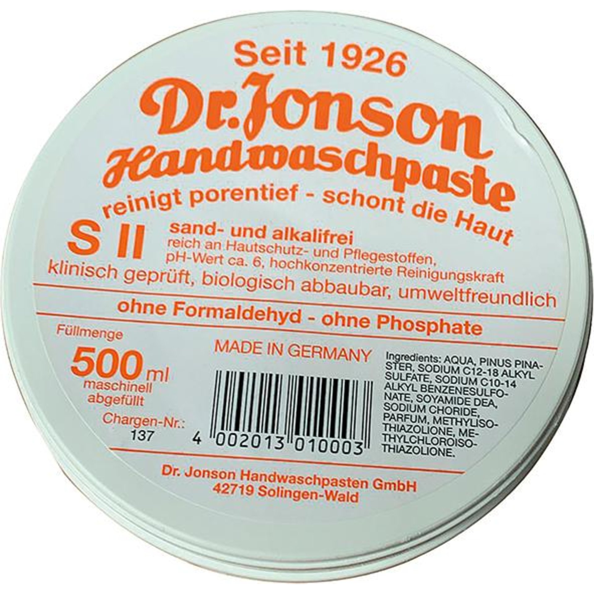 Handwaschpaste S II 500ml Dr. Jonson