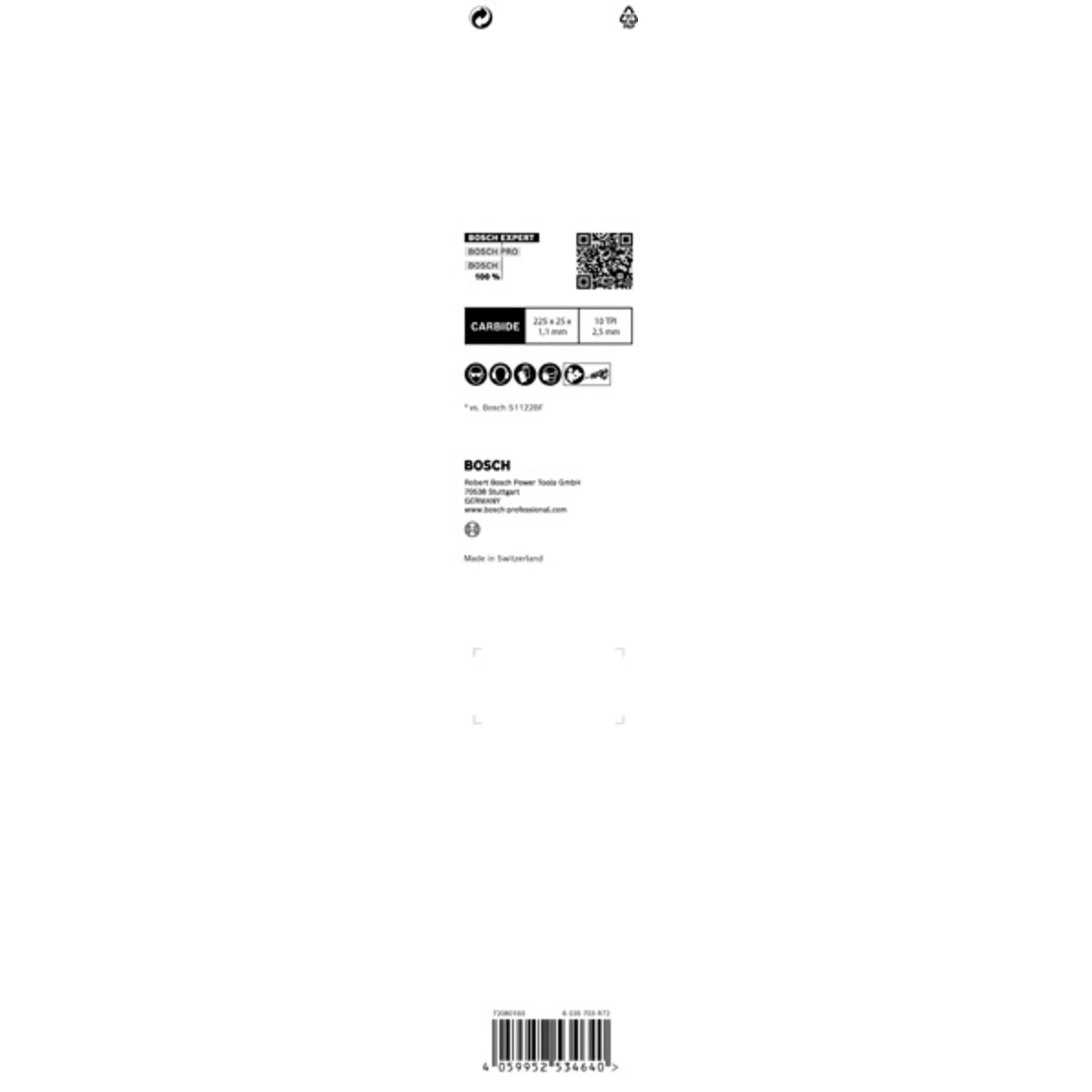 EXPERT S1155HHM Medium-Thick Tough Metal Säbelsägeblatt