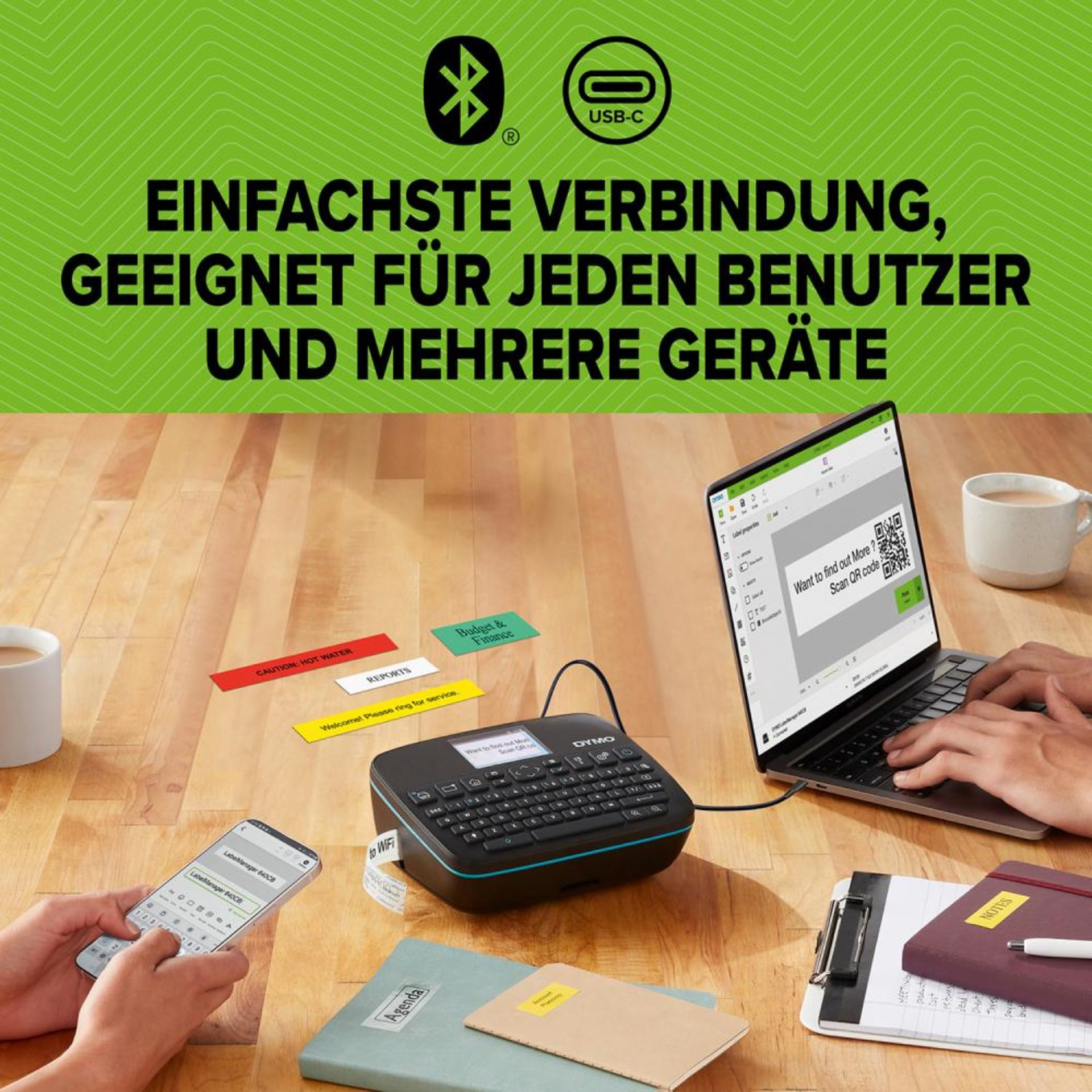 DYMO LabelManager Exectiv640 CB D1-Bänder bis 24mmm. Li.Io.-Akku, Bluetooth