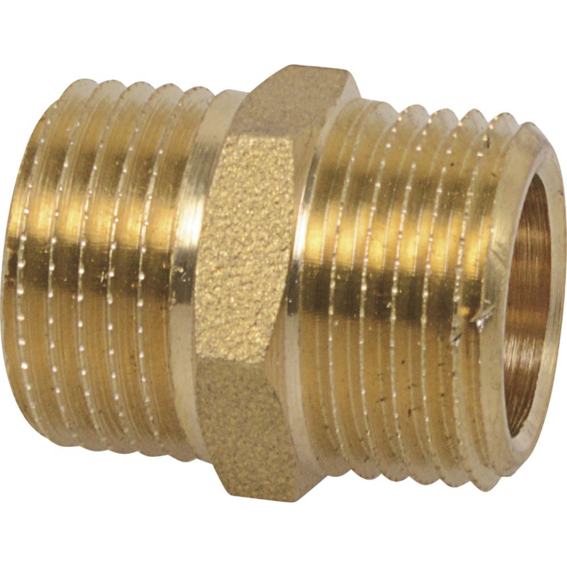 MS Doppelnippel, blank, 3/4"AG
