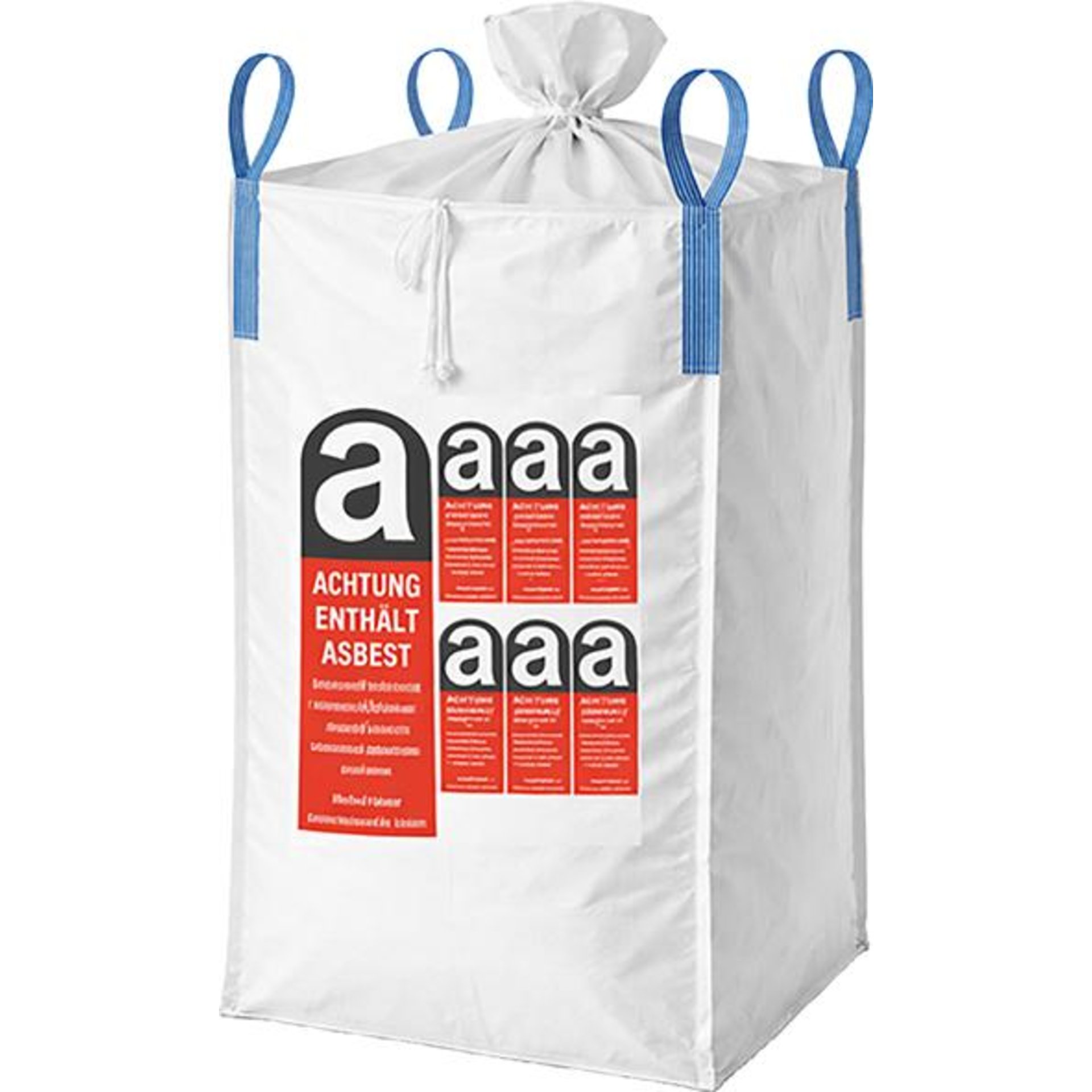 Big Bag 90x90x110cm, SWL 1.000 kg, SF 5:1, Warndruck Asbest