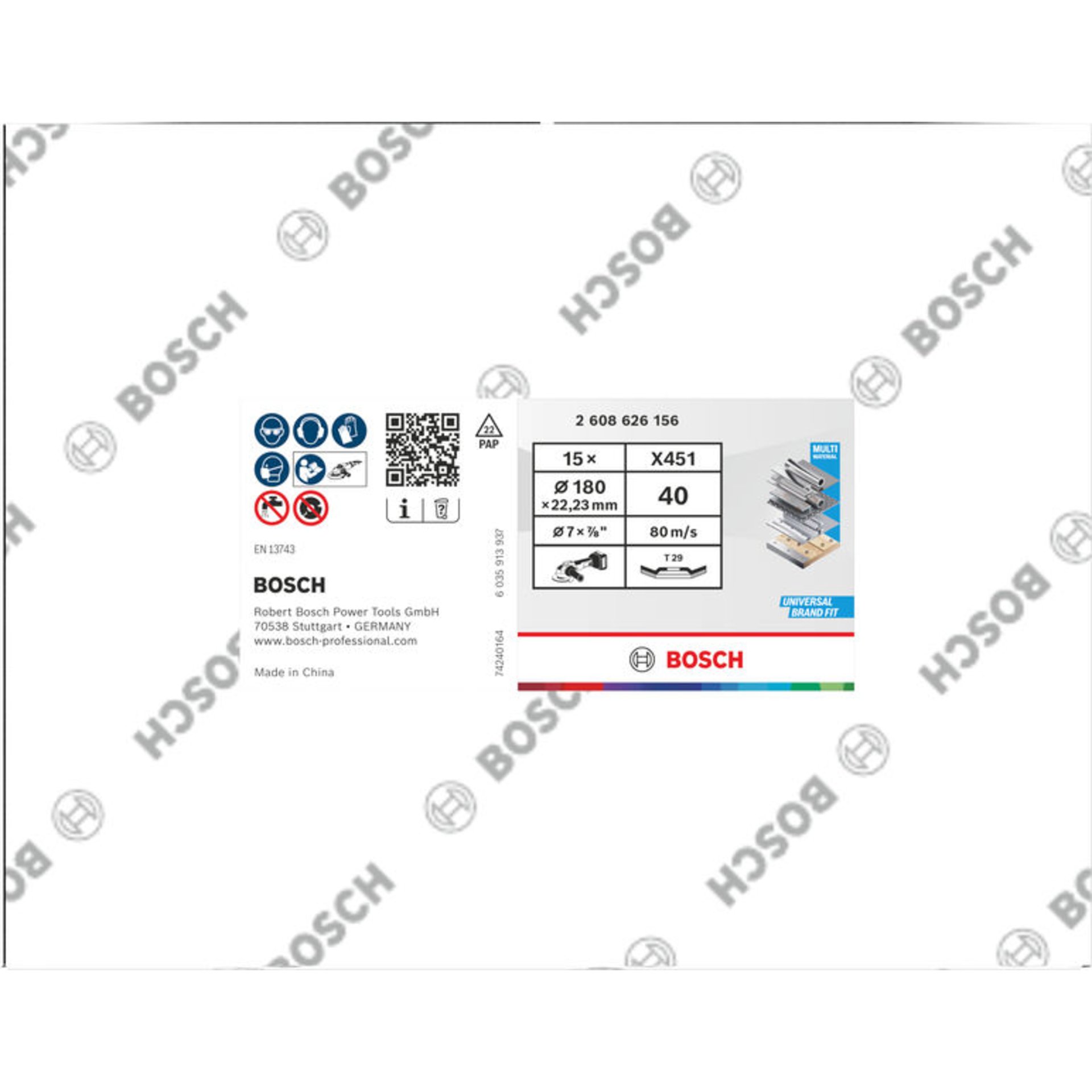 X451 Fächerschleifscheibe, 180 x 22,23 mm, K40, Z29, 15-tlg