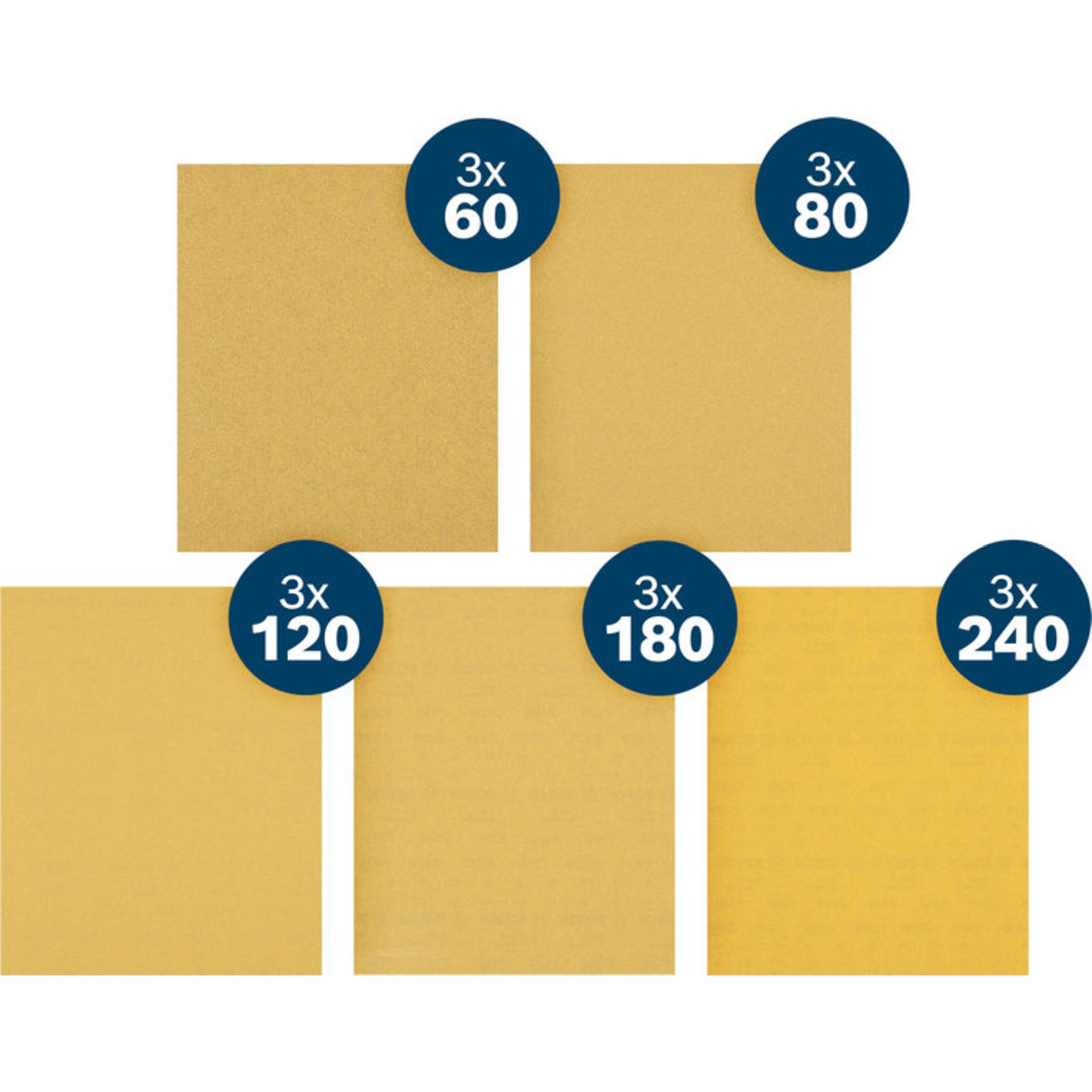 EXPERT C470 A4 Schleifpapier, 230x280mm, K60/80/120/180/240, 15tlg. Starter Pack