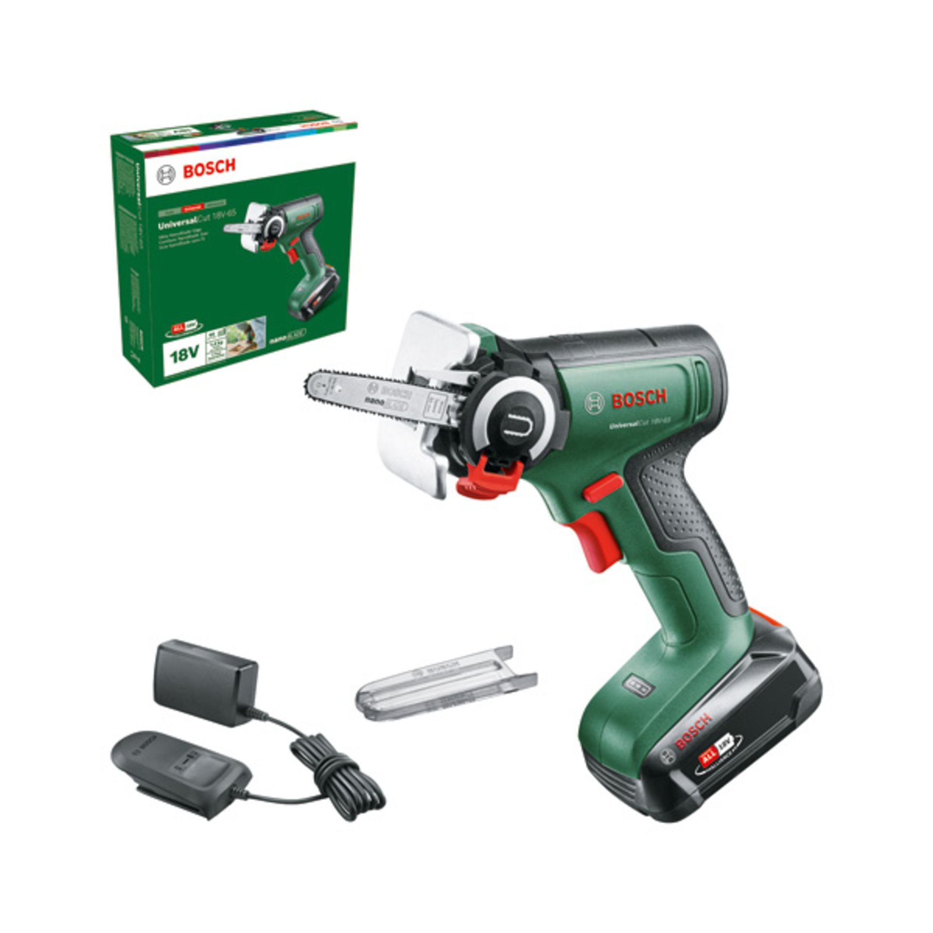 Akku-Säge mit NanoBlade-Technologie UniversalCut 18V-65, Ladegerät AL 18V-20