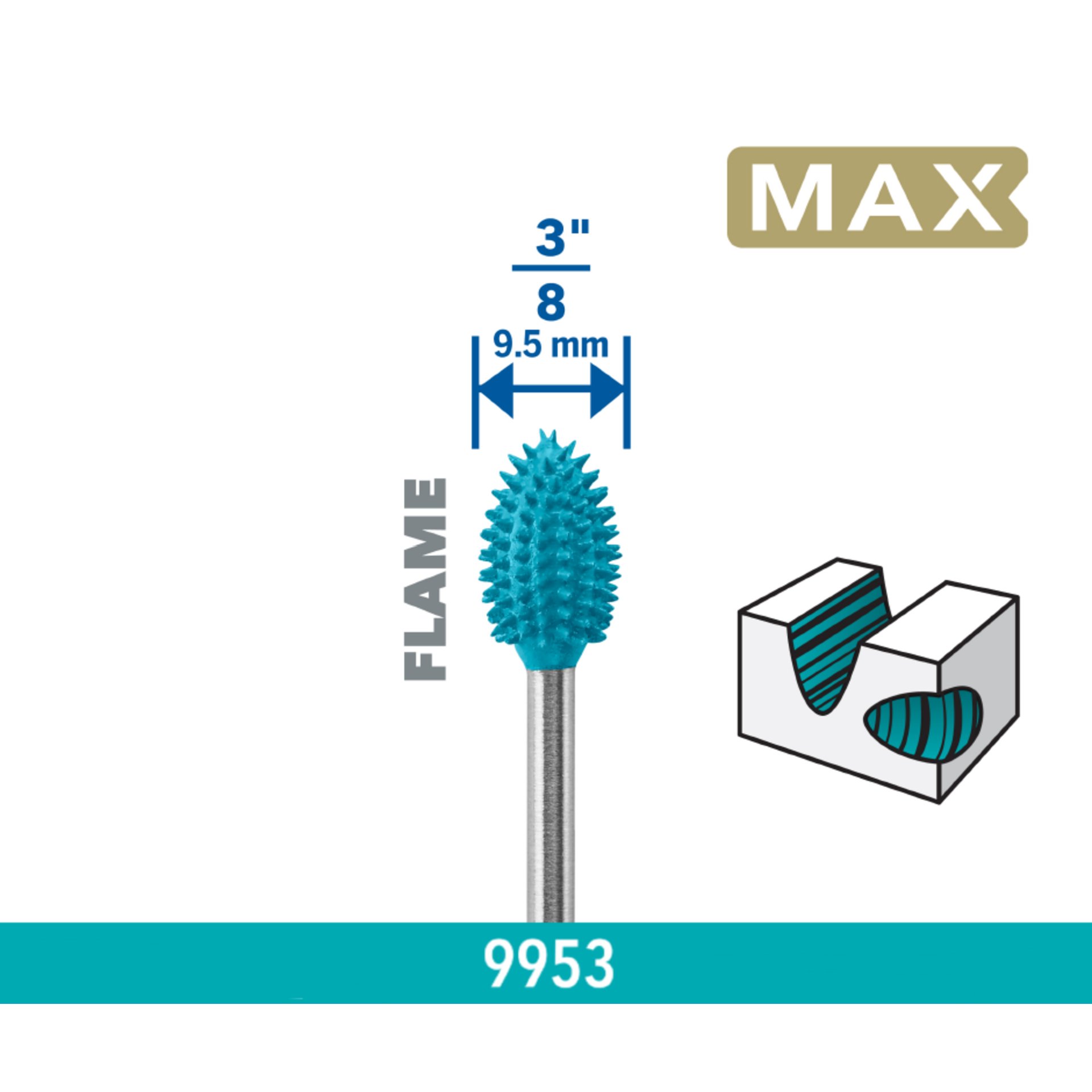 DREMEL® MAX Power Carving Fräser, flammenförmig