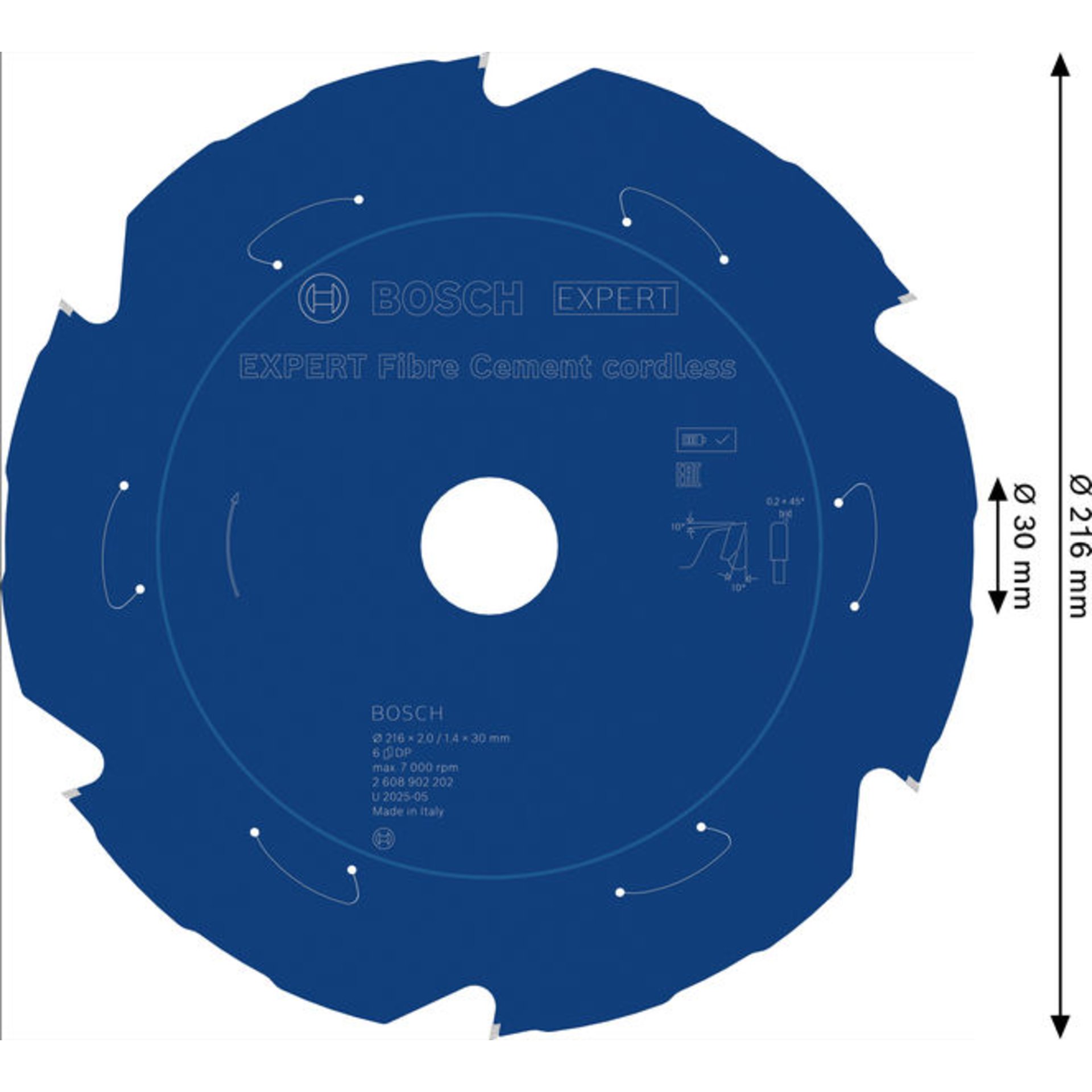 EXPERT Fiber Cement Kreissägeblatt, 216x2x30 mm, Z6