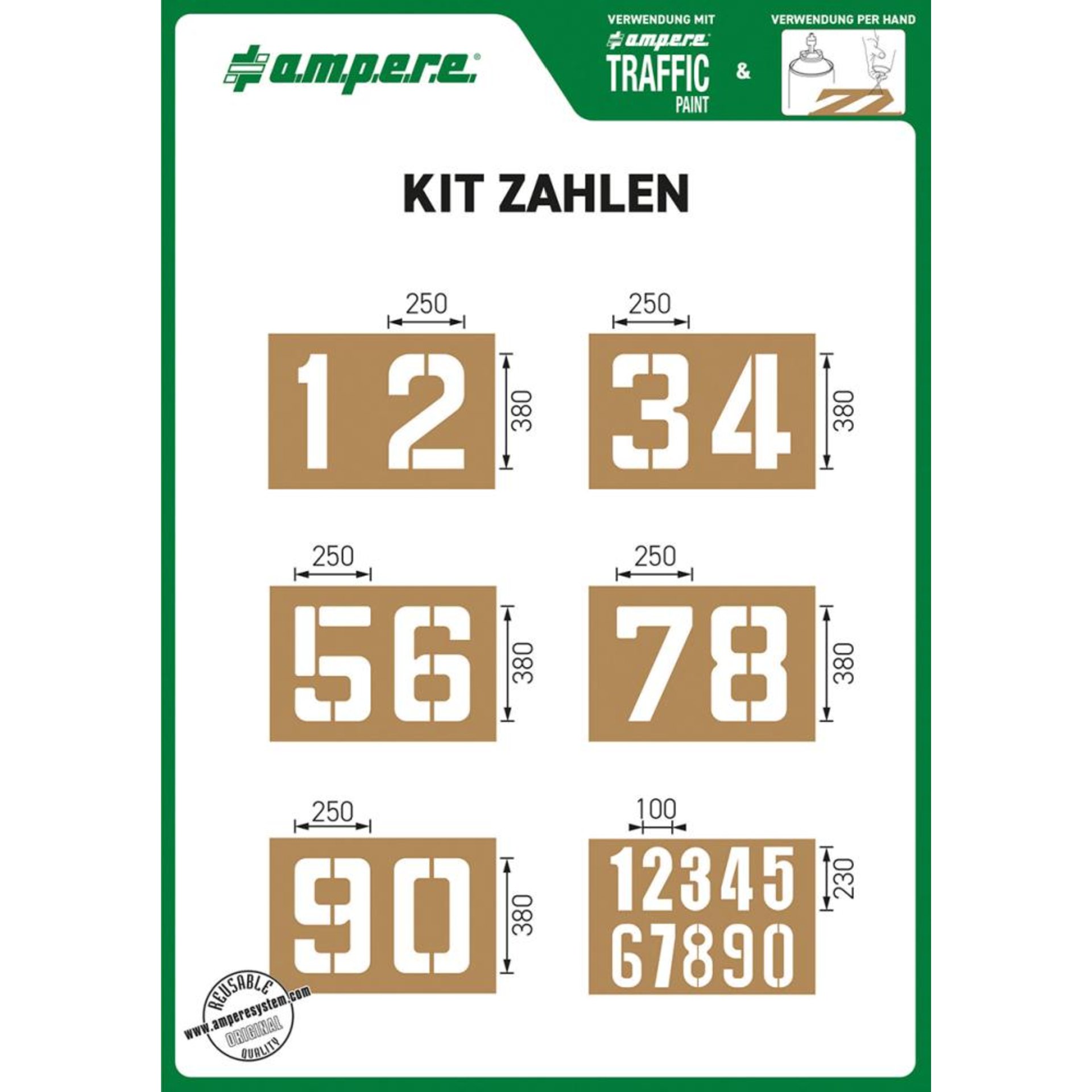 Schablonenset Schablonen KIT Zahlen