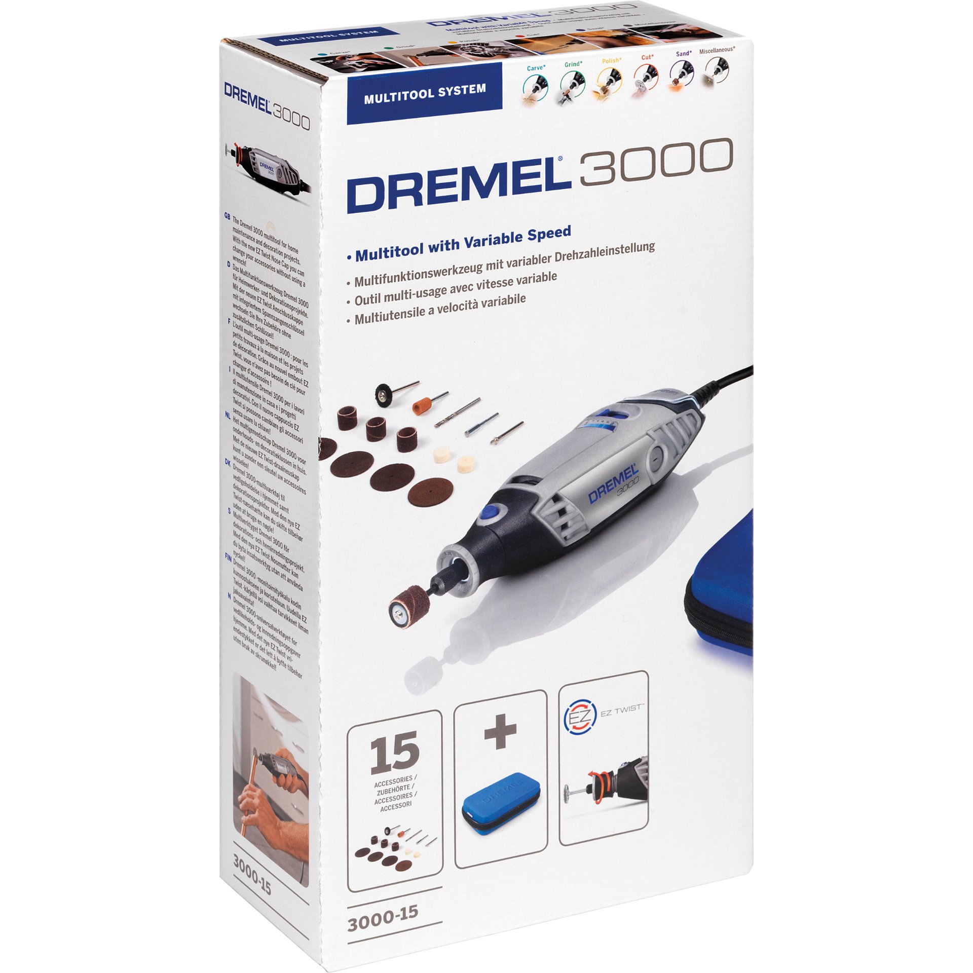 DREMEL® 3000-15 Multifunktionswerkzeug (130 W) mit 15 Zubehöre
