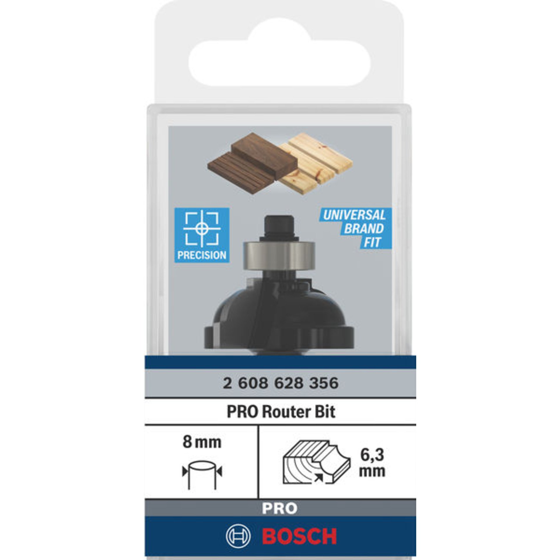 PRO Profilfräser klassisch, R 6,3 mm, S 8 mm