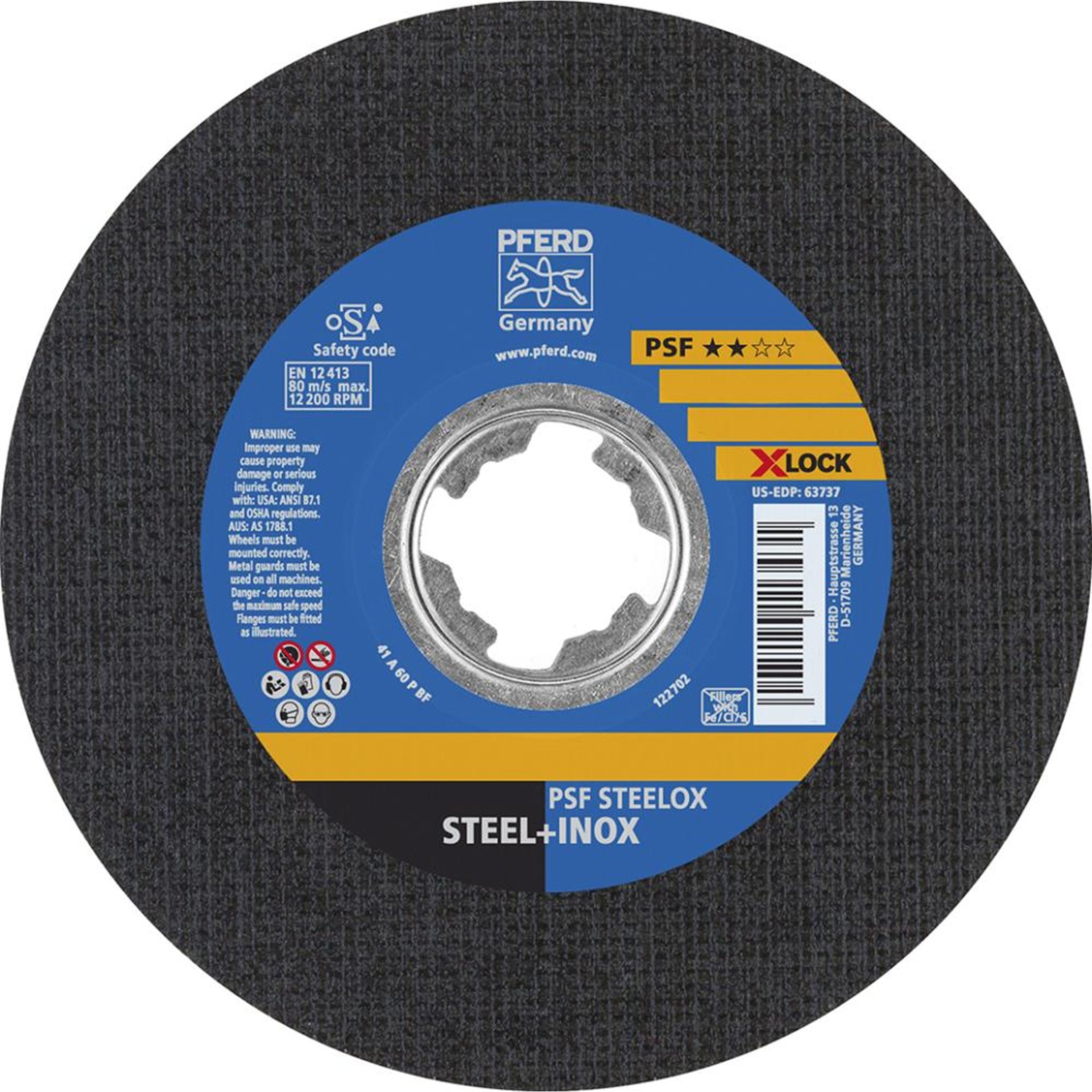 Trennscheibe PSF X-LOCK STEELOX 115x1,6mm Pferd