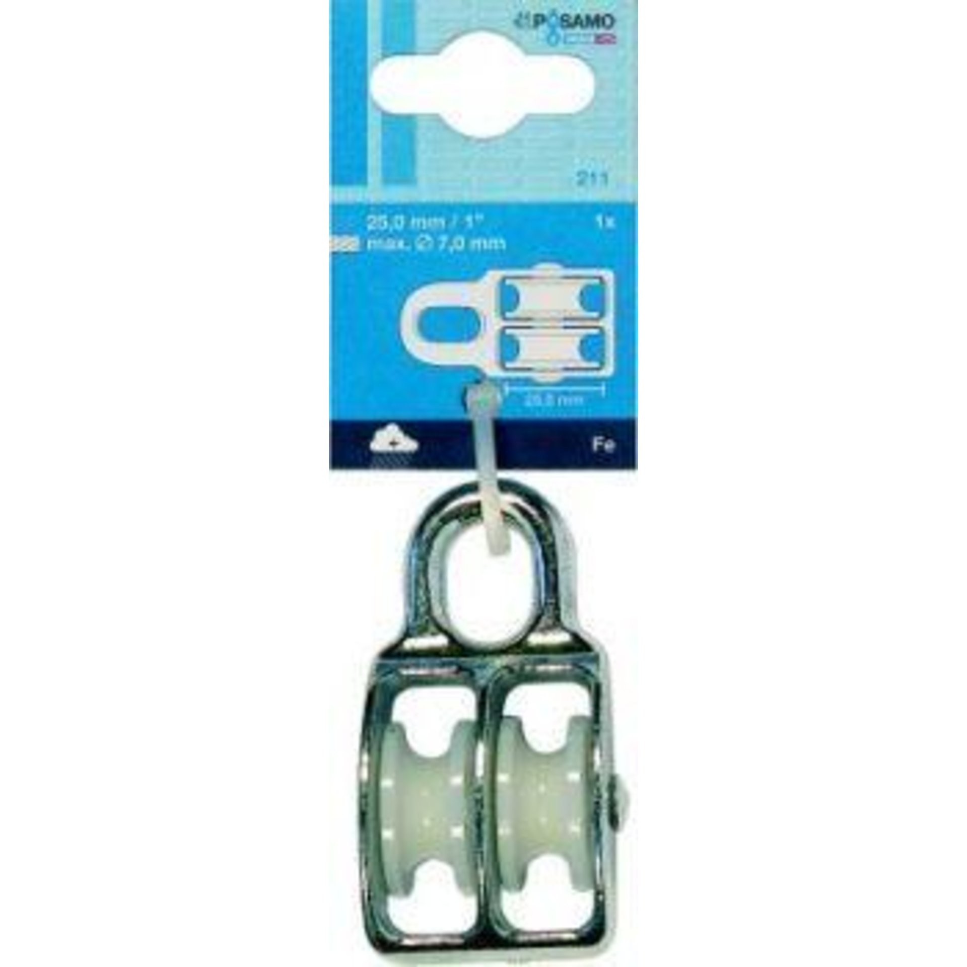 Blockrolle doppelt (SB) galZn f. Seil-Ø b. 7,0mm PÖSAMO
