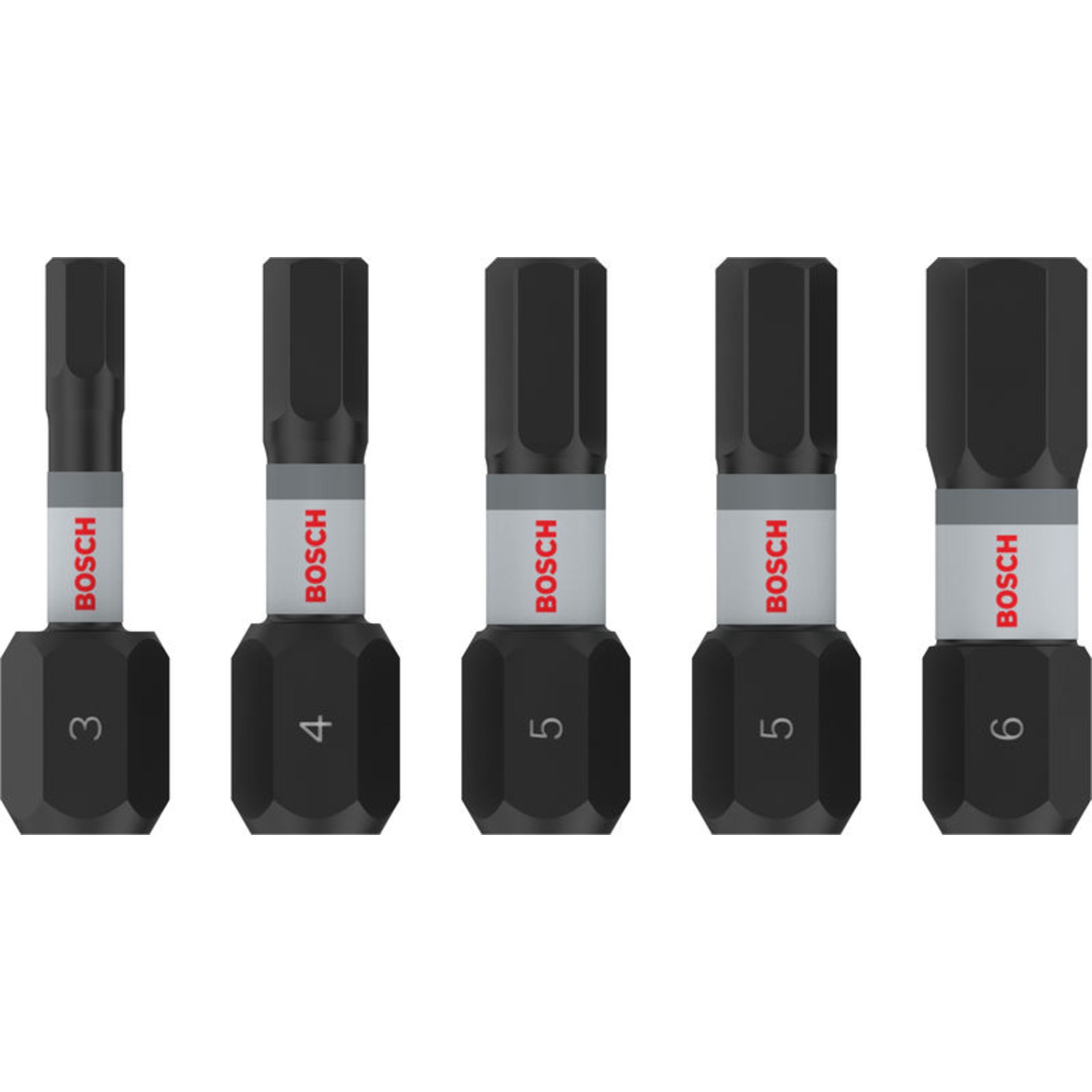 PRO H Impact Bit Set, H3, H4, 2 x H5, H6, 25 mm, 5-tlg.