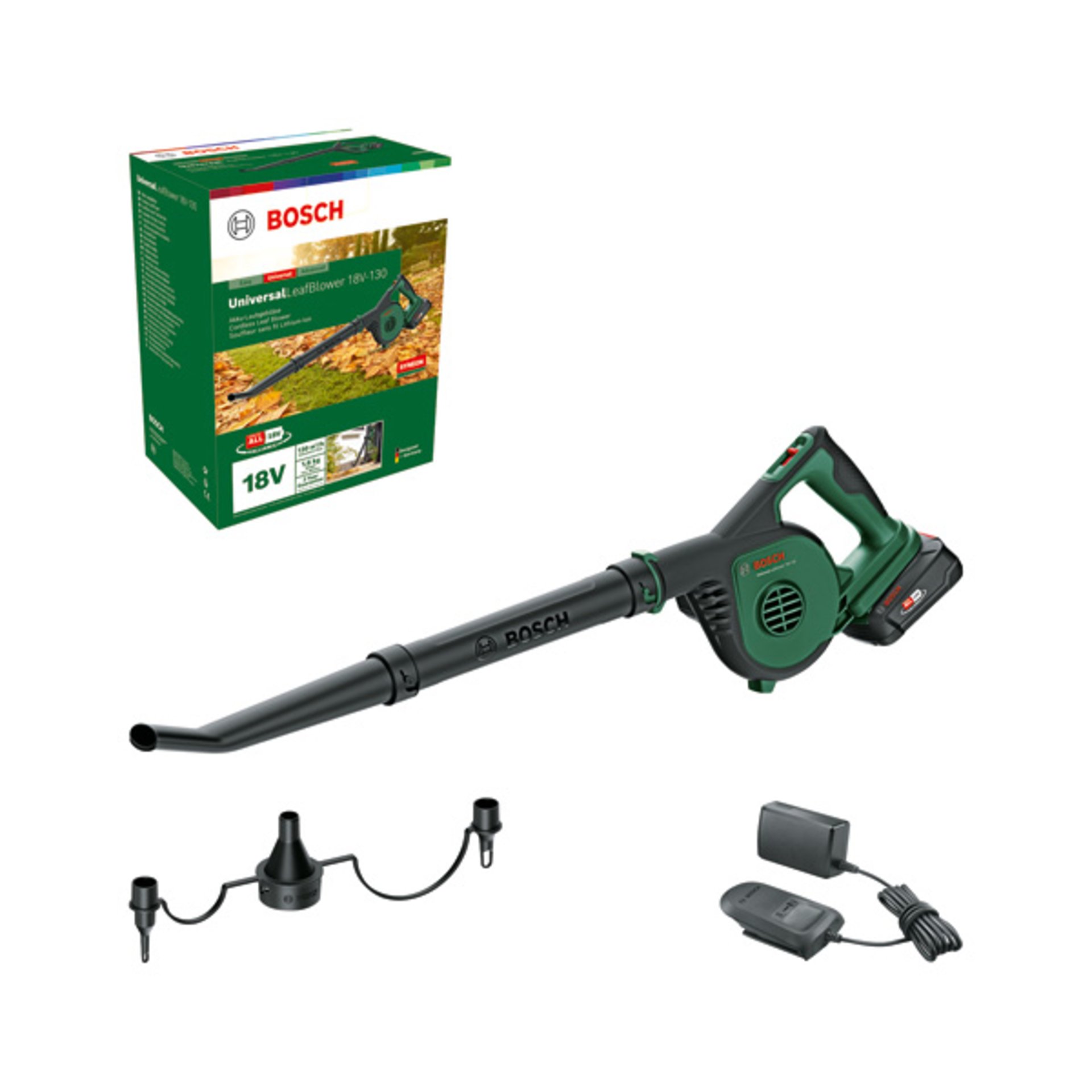 Akku-Laubbläser UniversalLeafBlower 18V-130, 1 x Akku PBA 18V 2.5Ah