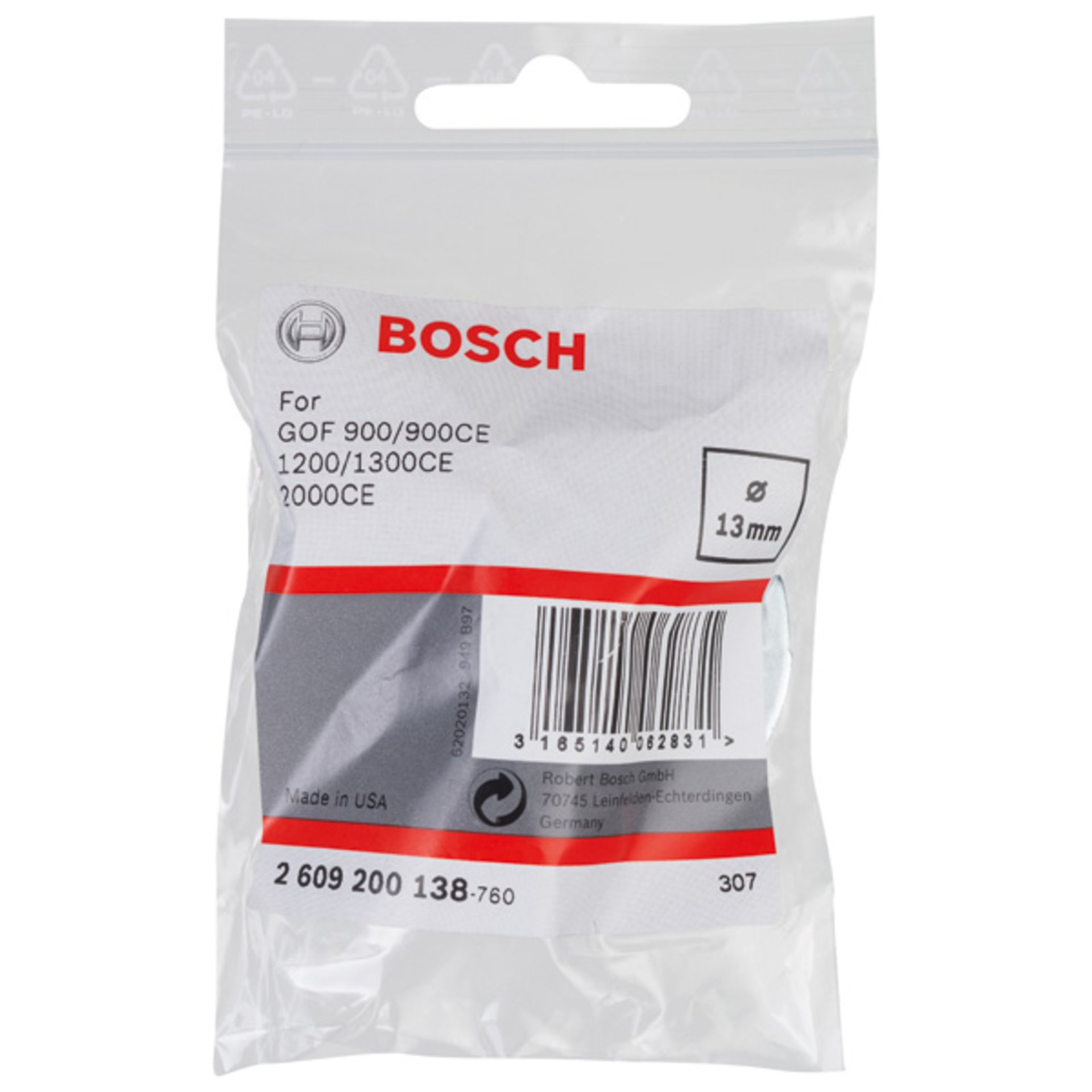 Kopierhülse für Bosch-Oberfräsen, mit Schnellverschluss, 13 mm