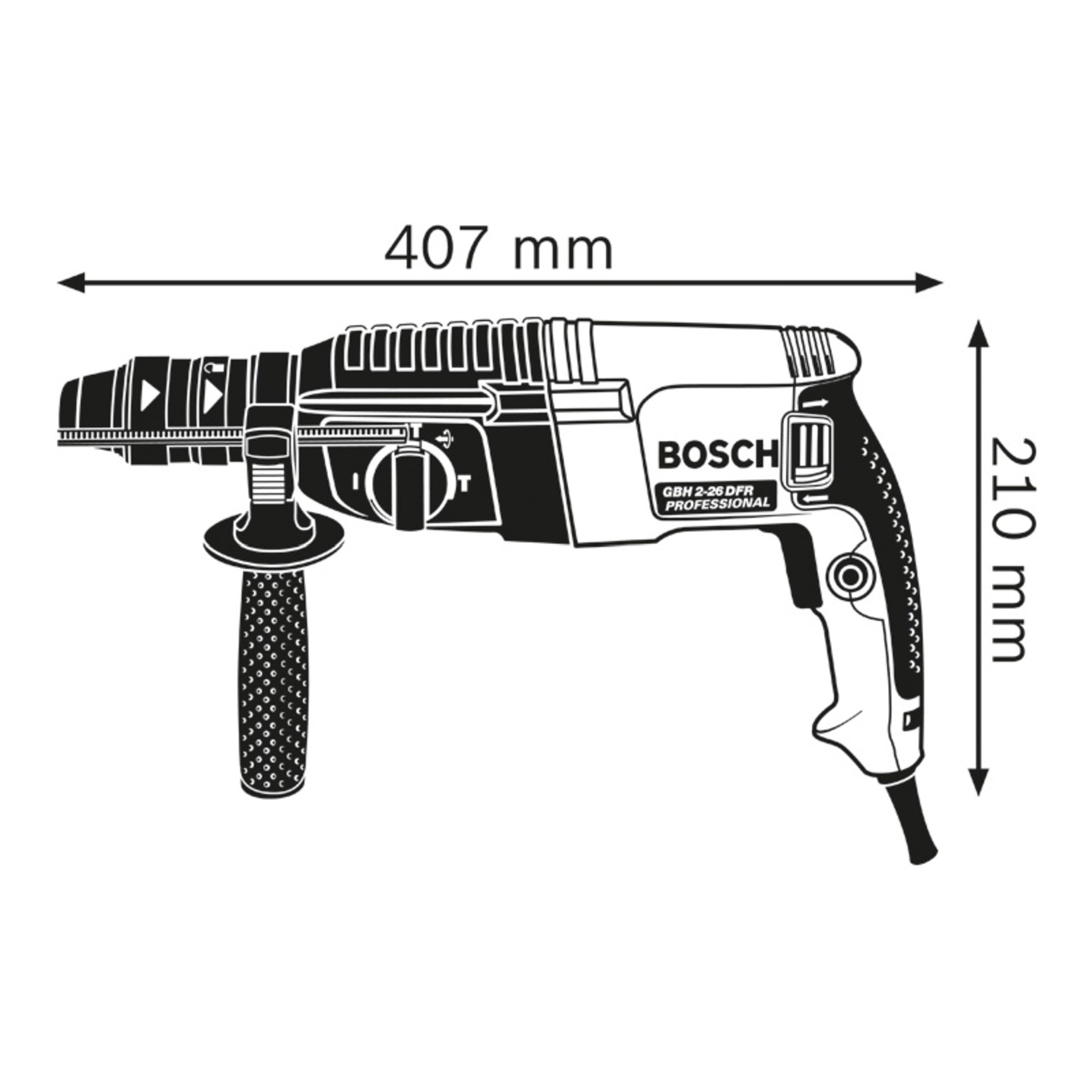Bohrhammer mit SDS plus GBH 2-26 F, Handwerkerkoffer