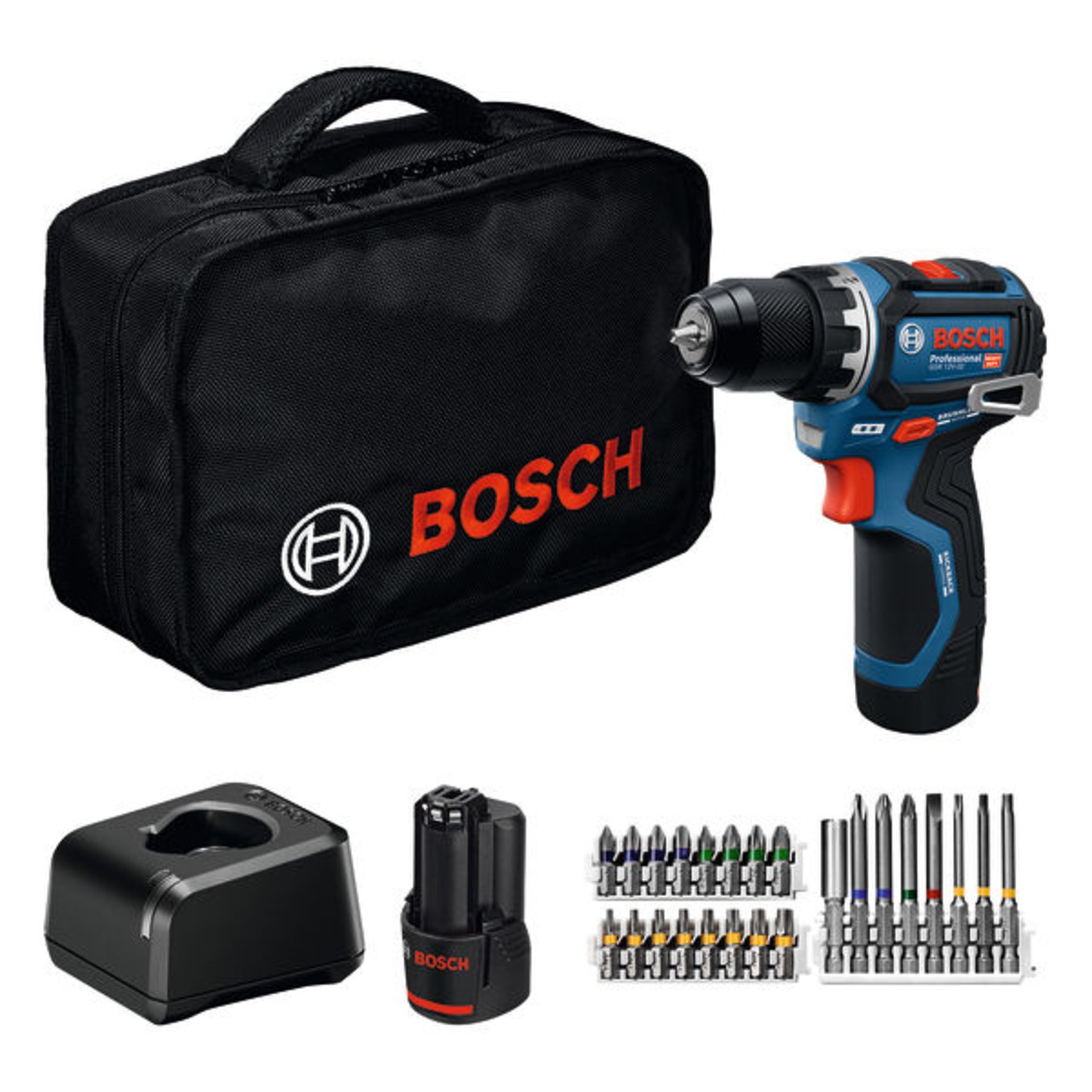 Akku-Bohrschrauber GSR 12V-32, 2x Akku GBA 12V 2.0Ah, Werkzeugtasche