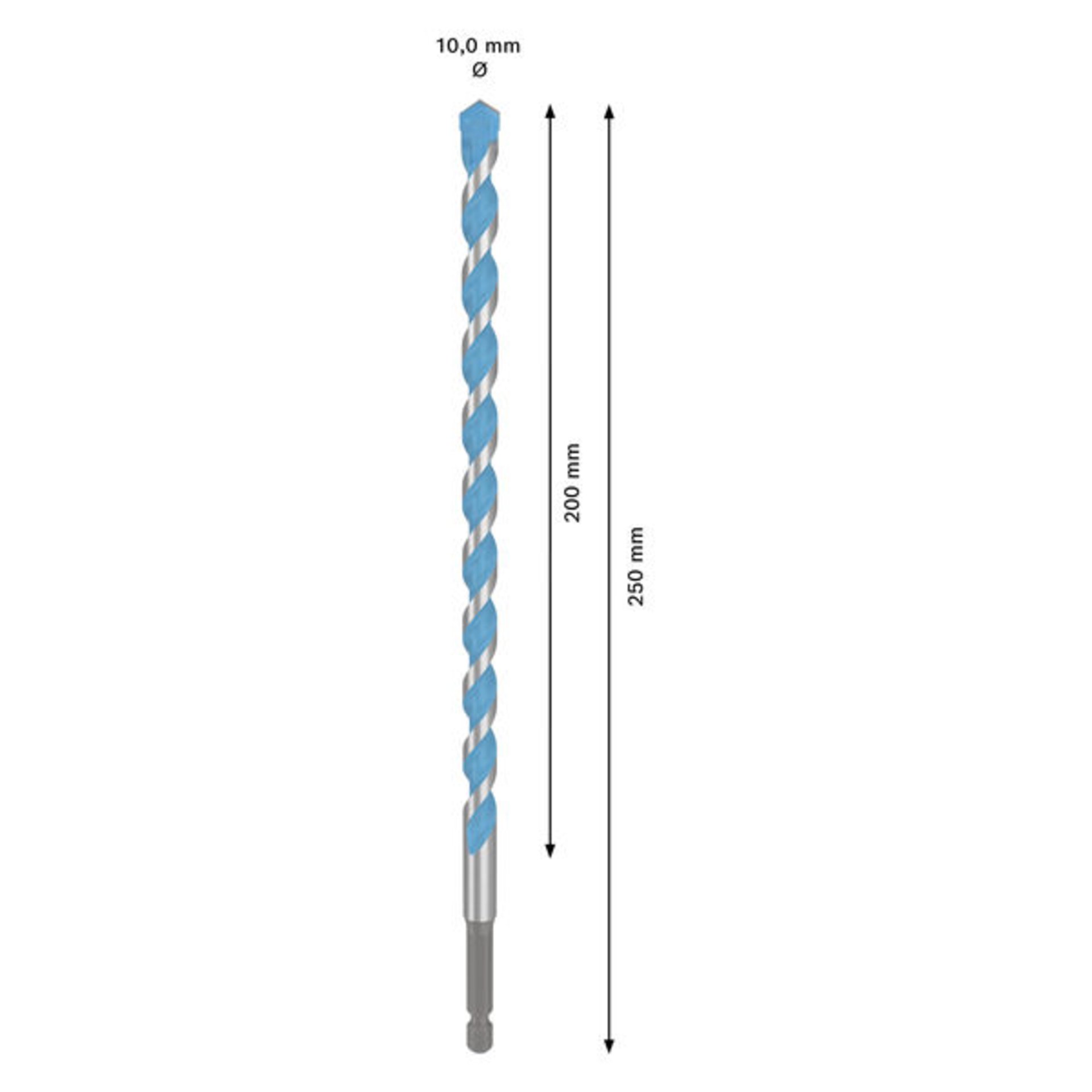 EXPERT HEX-9 Multi Construction Bohrer, 10 x 200 x 250 mm