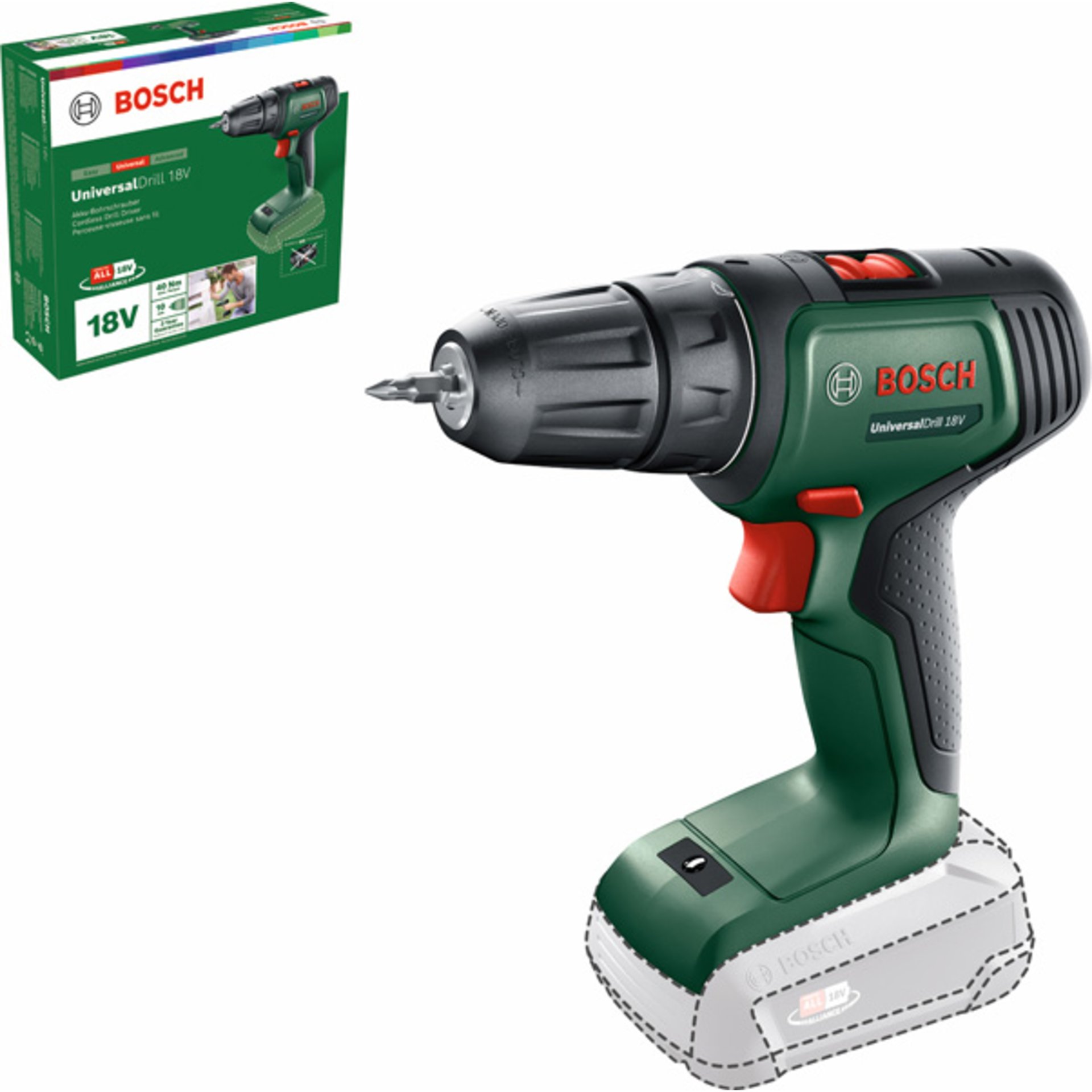 Akku-Bohrschrauber UniversalDrill 18V ohne Akkupack