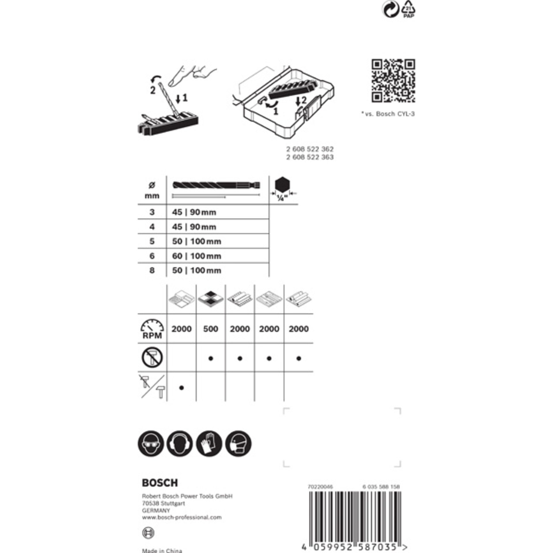 EXPERT HEX-9 Multi Construction Pick & Click Set, 3-8 mm
