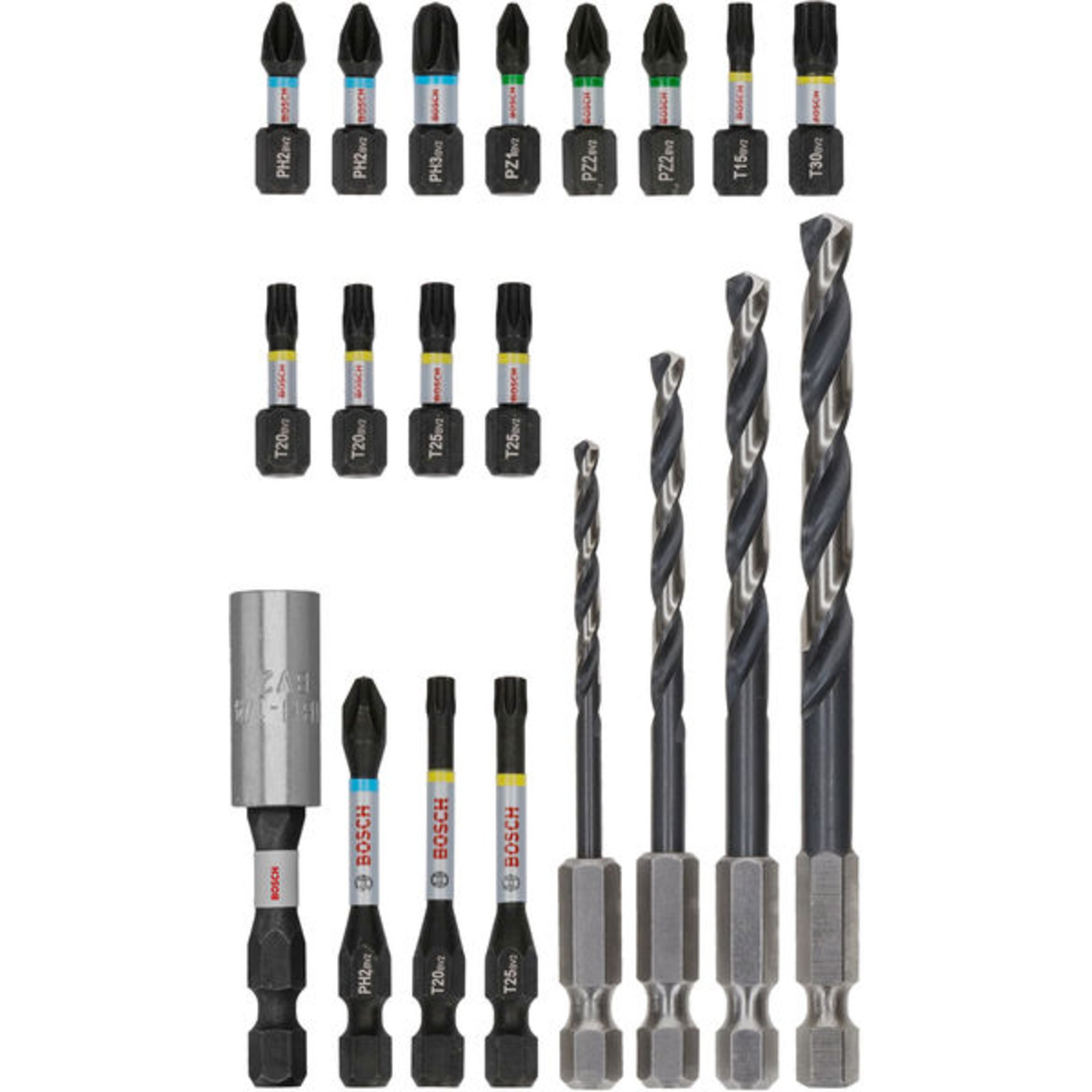 PRO Impact Schrauberbits und Metallbohrer Set, 20-tlg.