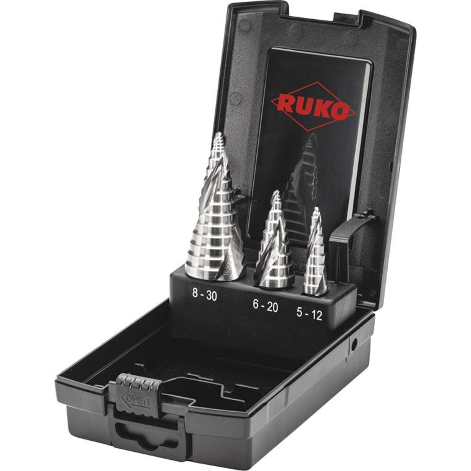 Stufenbohrer-Set WN HSS 3-tlg in Rosebox FLOWSTEP RUKO