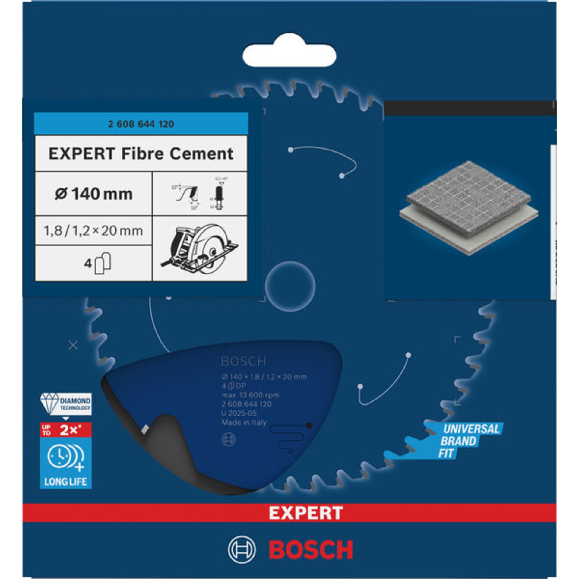 EXPERT Fibre Cement Kreissägeblatt, 140x1,8/1,2x20 mm, Z4