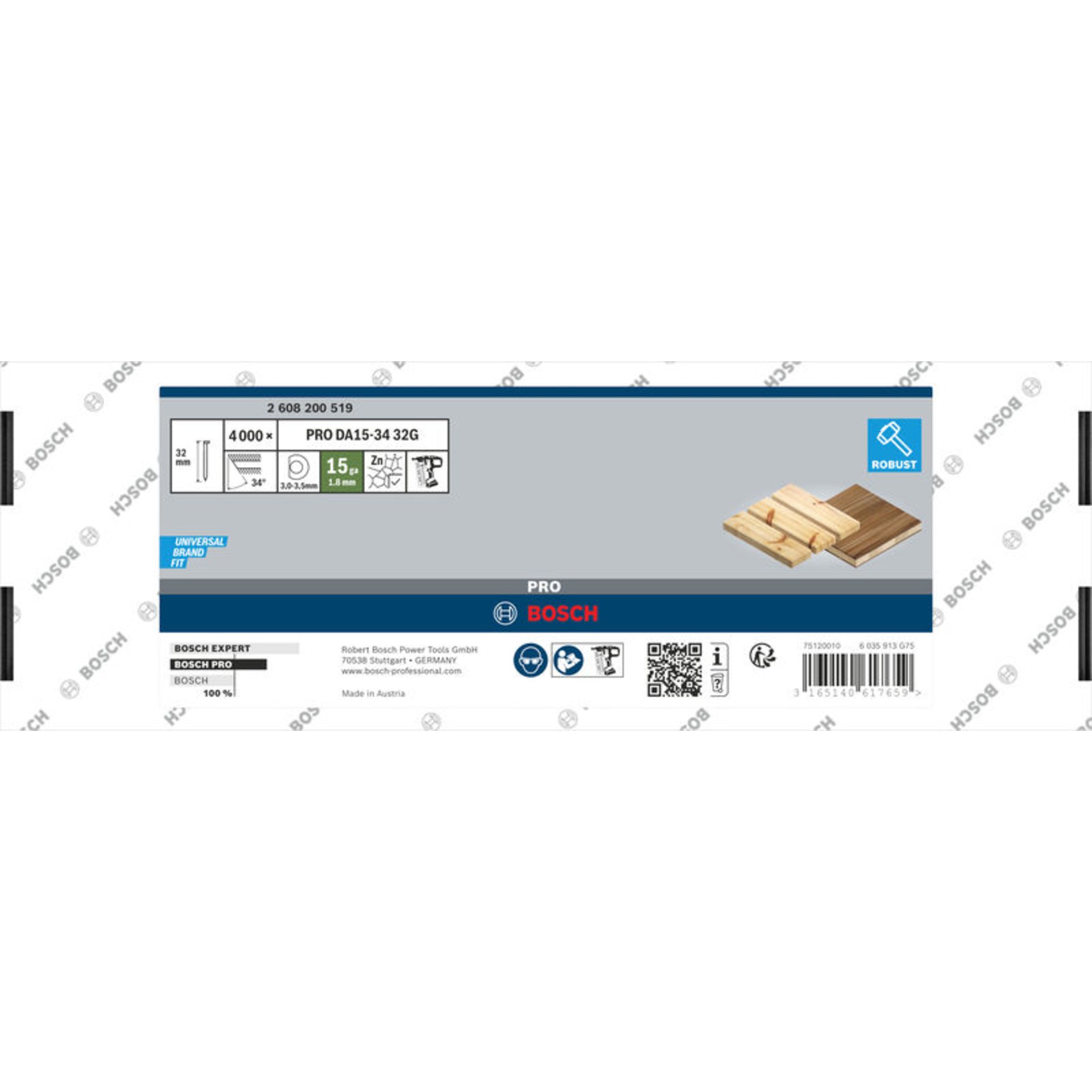 PRO DA15-34 DA Stiftnagel, 34° 1,8/15 g, 32G