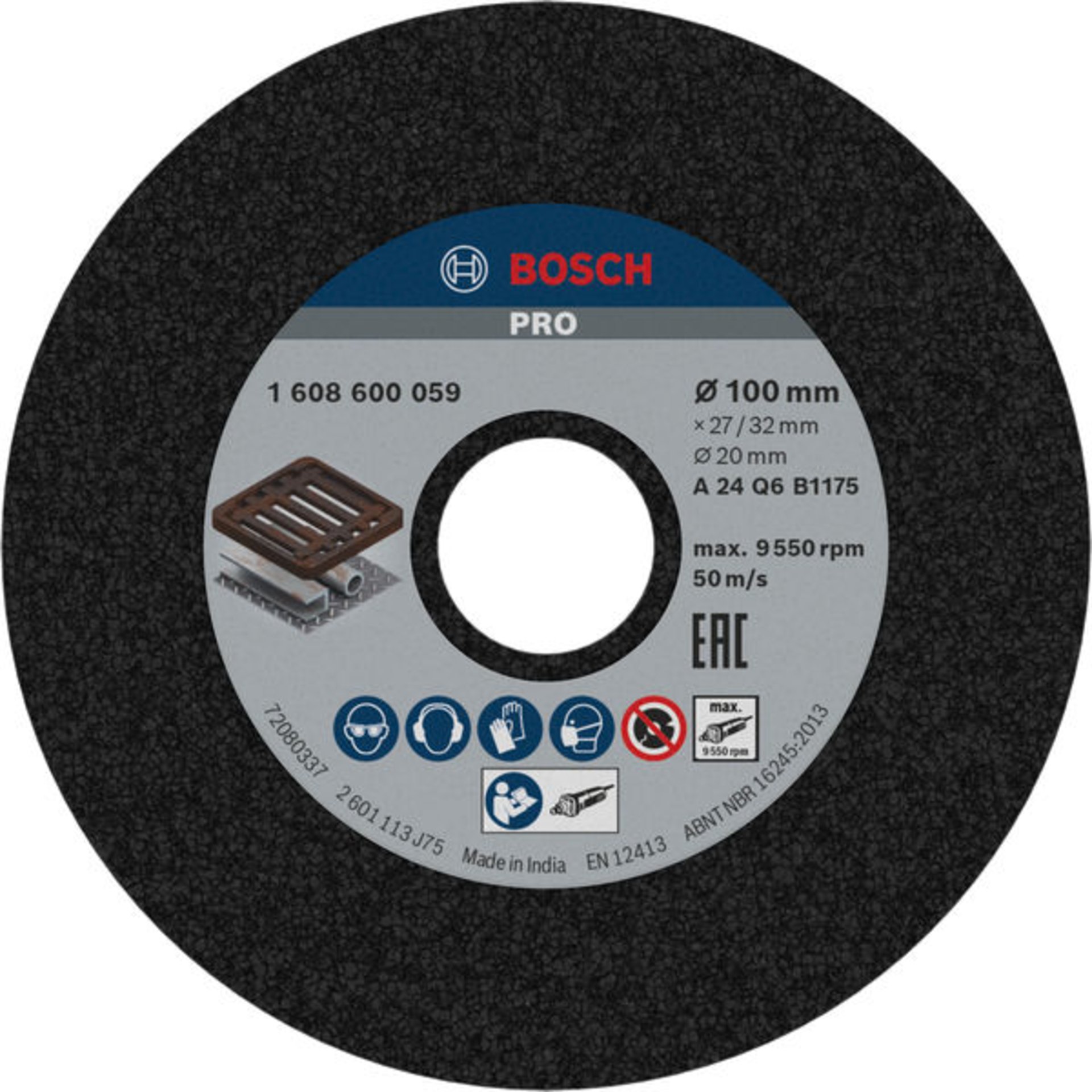 PRO Metal Schleifscheibe, 100 x 27 x 20 mm, K24