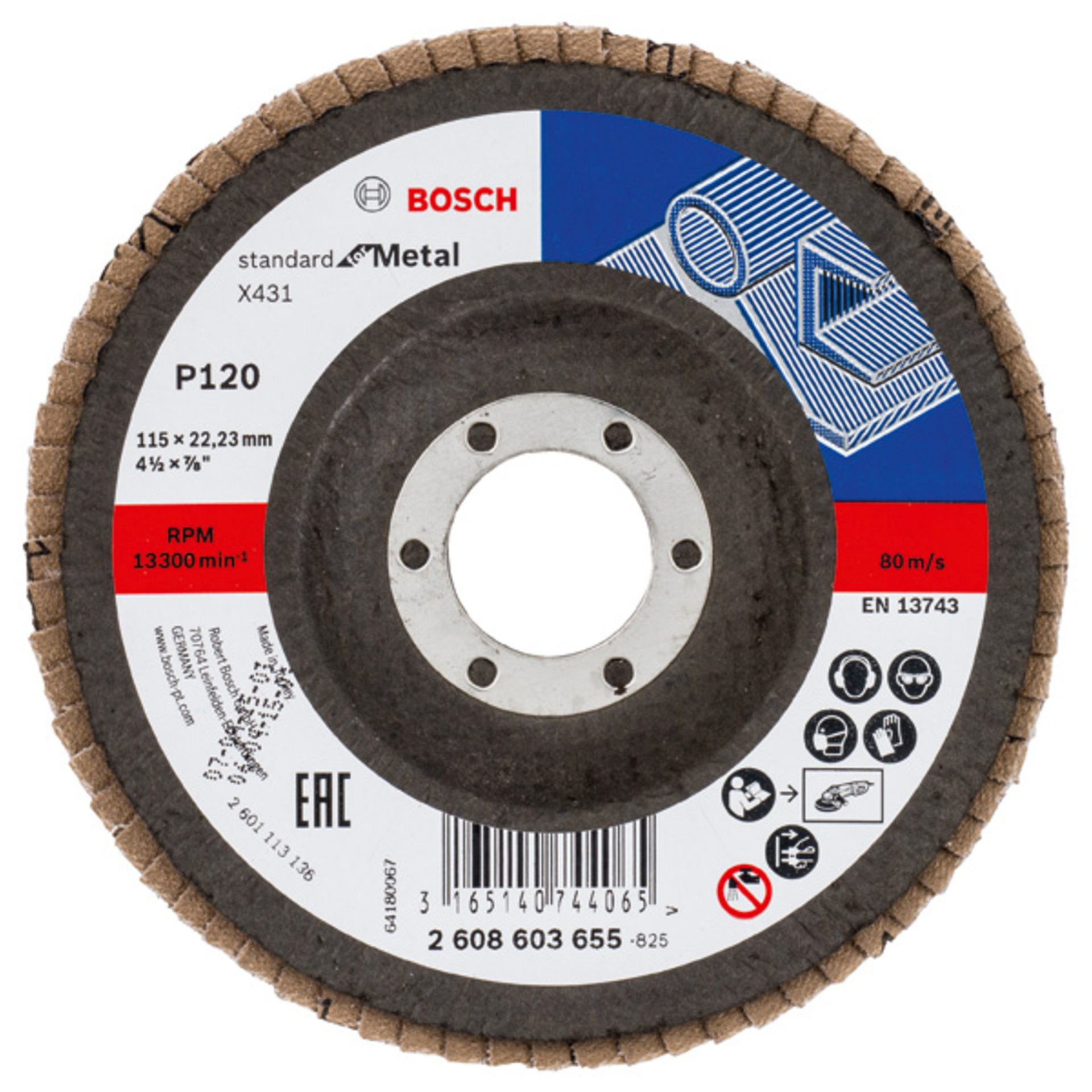 Fächerschleifscheibe X431 Standard for Metal, gewinkelt, 115 mm, 22,23 mm, 120
