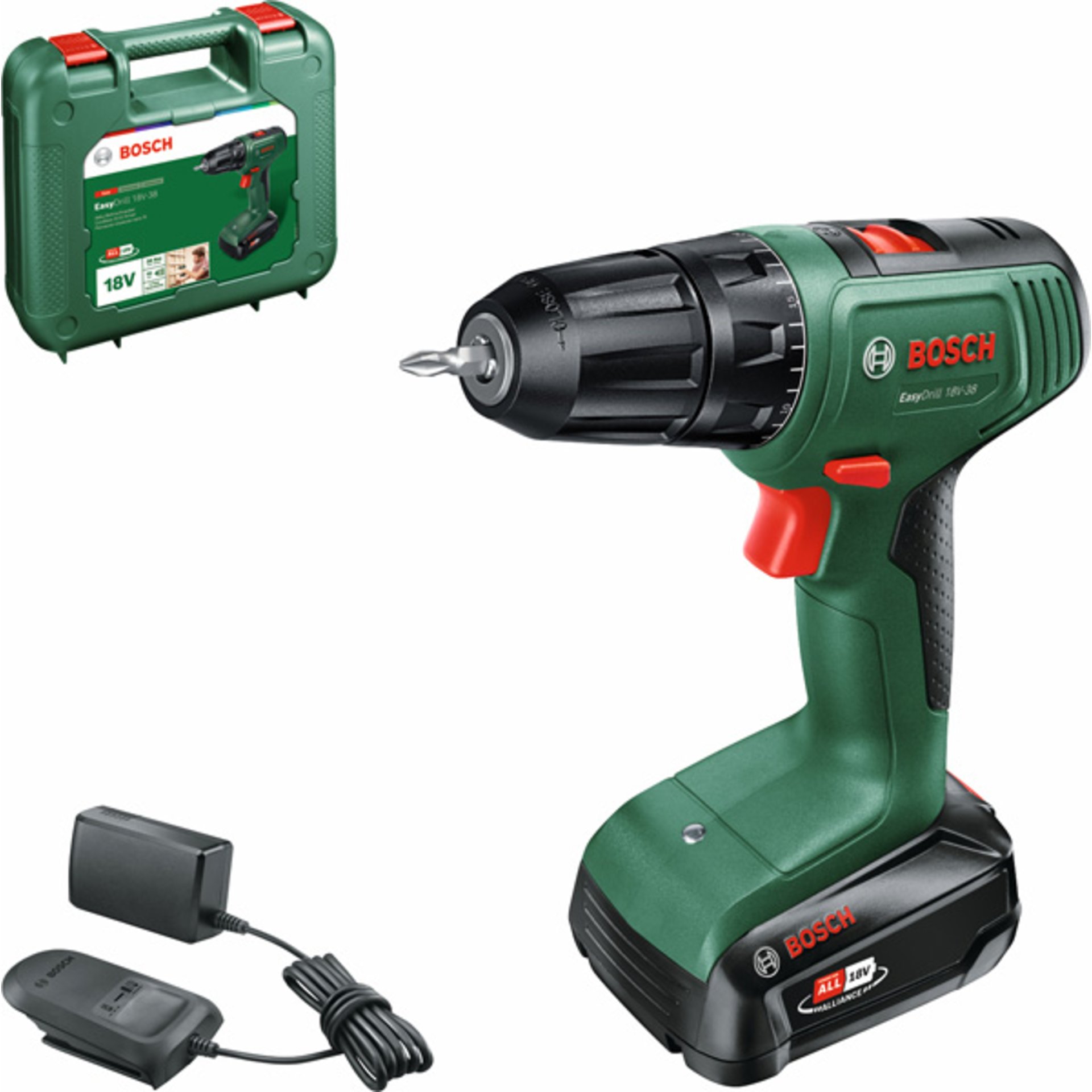 Akku-Bohrschrauber EasyDrill 18V-38, 1 x Akku PBA 18V 1.5Ah in Tragekoffer