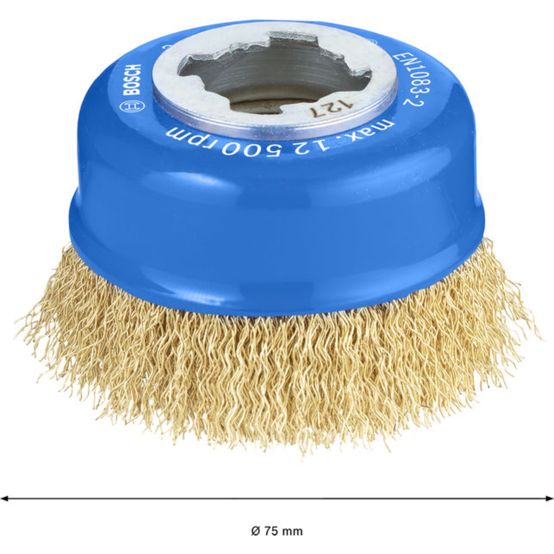 PRO Metal clean X-Lock Topfbürste, 75 x 0,30 mm, vermessingt