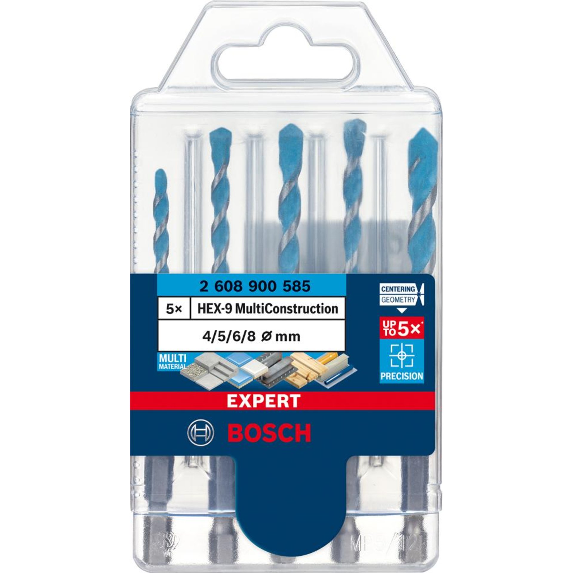 Schlagbohrersatz HEX-9 5tlg. 4/5/6/8 mm MultiConstruction EXPERT Bosch