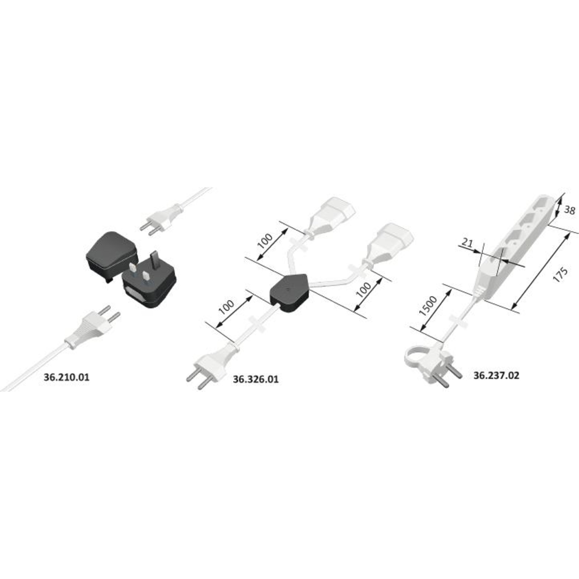 HV 4-fach Verteiler ws 1xCEE7/17 4xEurokuppl.
