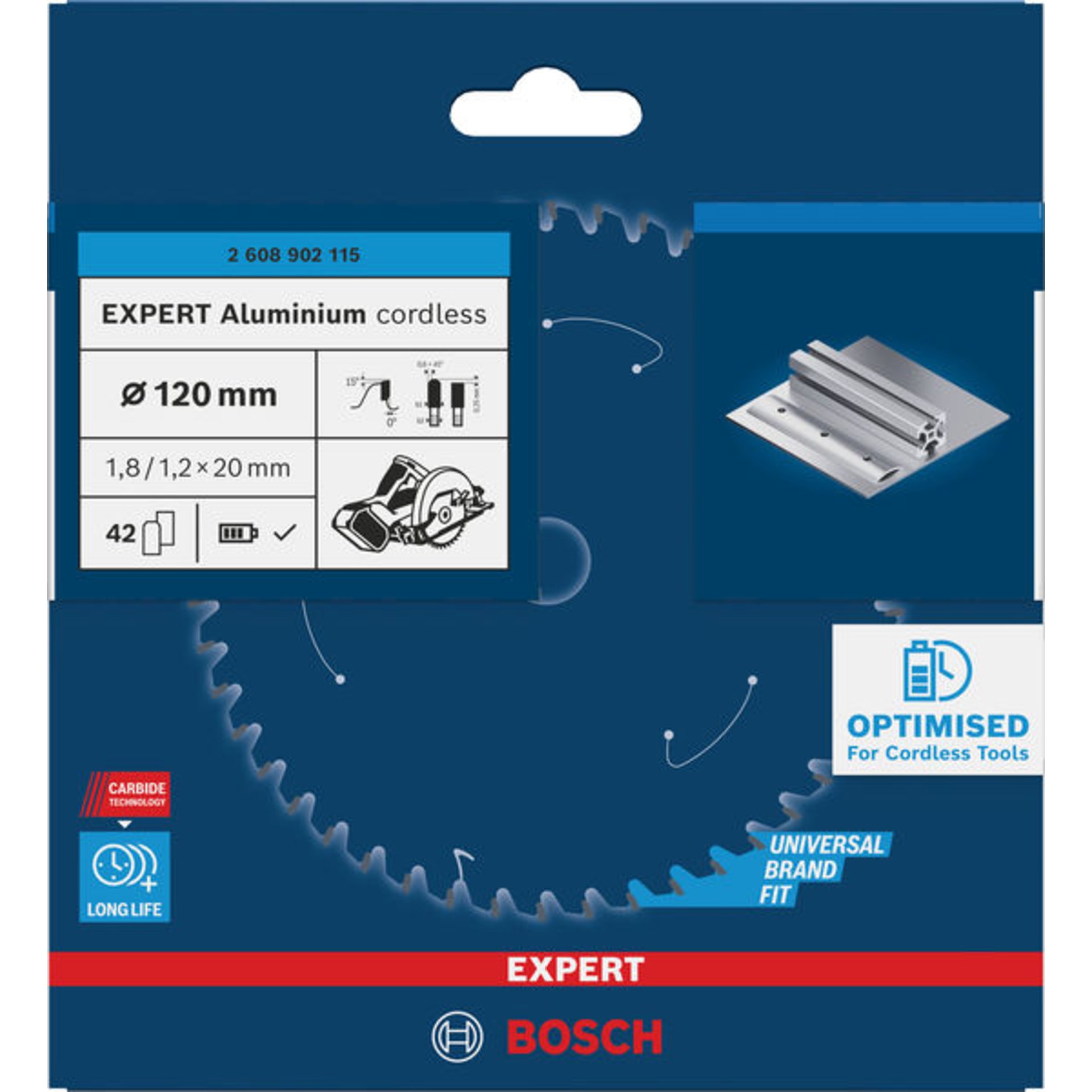 EXPERT Aluminium Kreissägeblatt, 120x20 mm, Z42