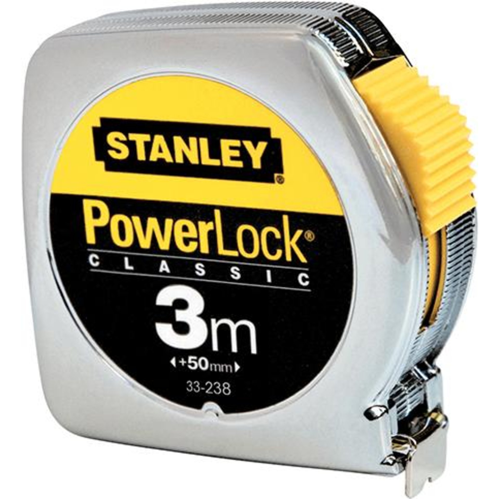 Taschenbandmaß Powerlock 3mx12,7mm gelb Metallgehäuse Stanley