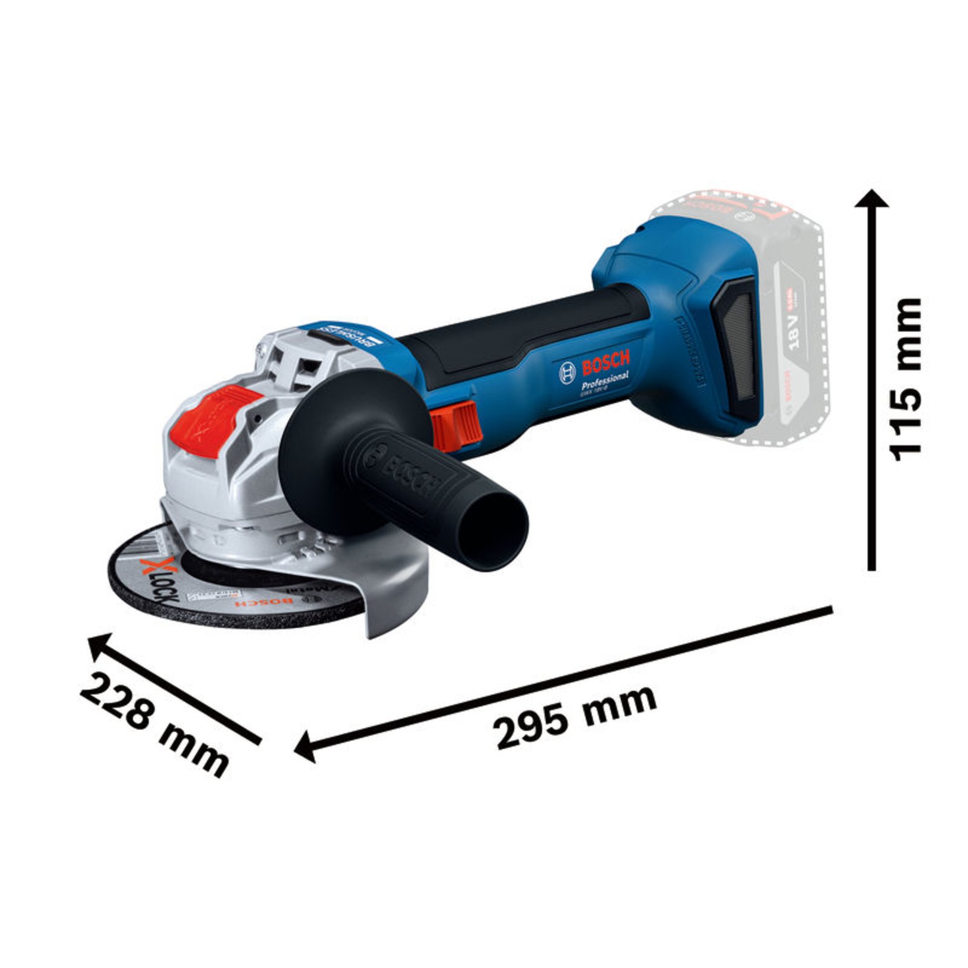 Winkelschleifer mit X-LOCK GWX 18V-8 in L-BOXX
