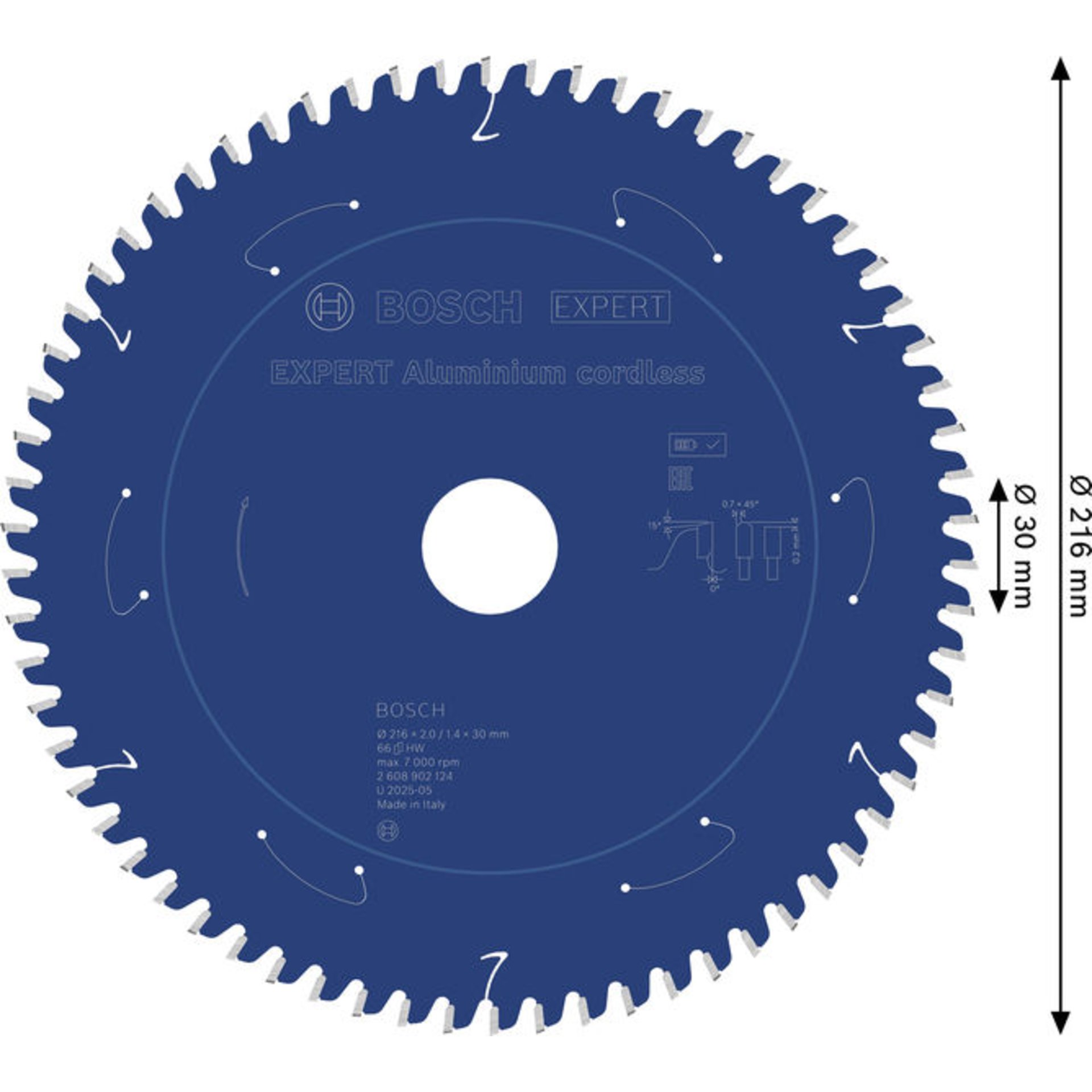 EXPERT Aluminium Kreissägeblatt, 216x30 mm, Z66