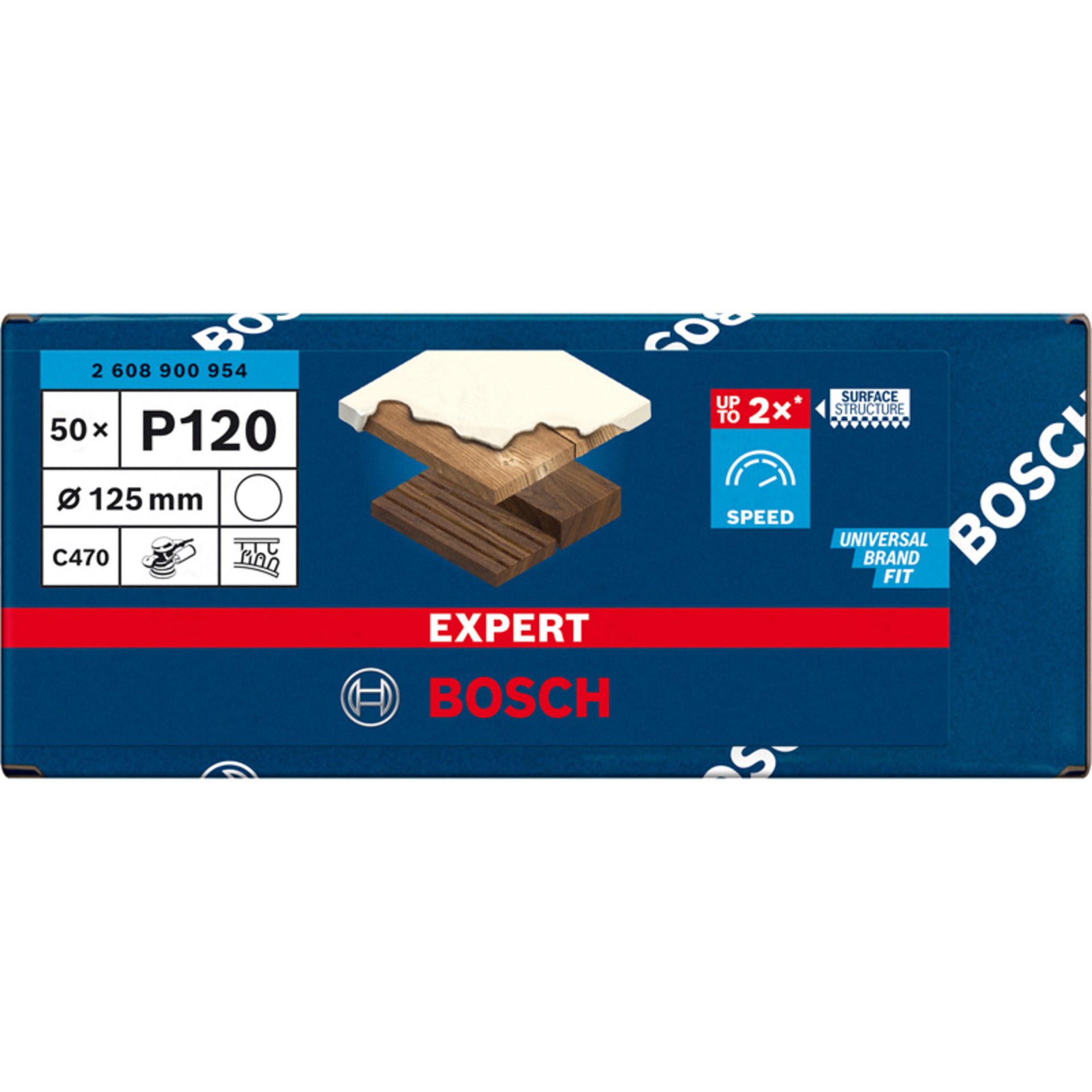 EXPERT C470 Schleifblatt, 125mm, K120, keine Löcher, 50-tlg.