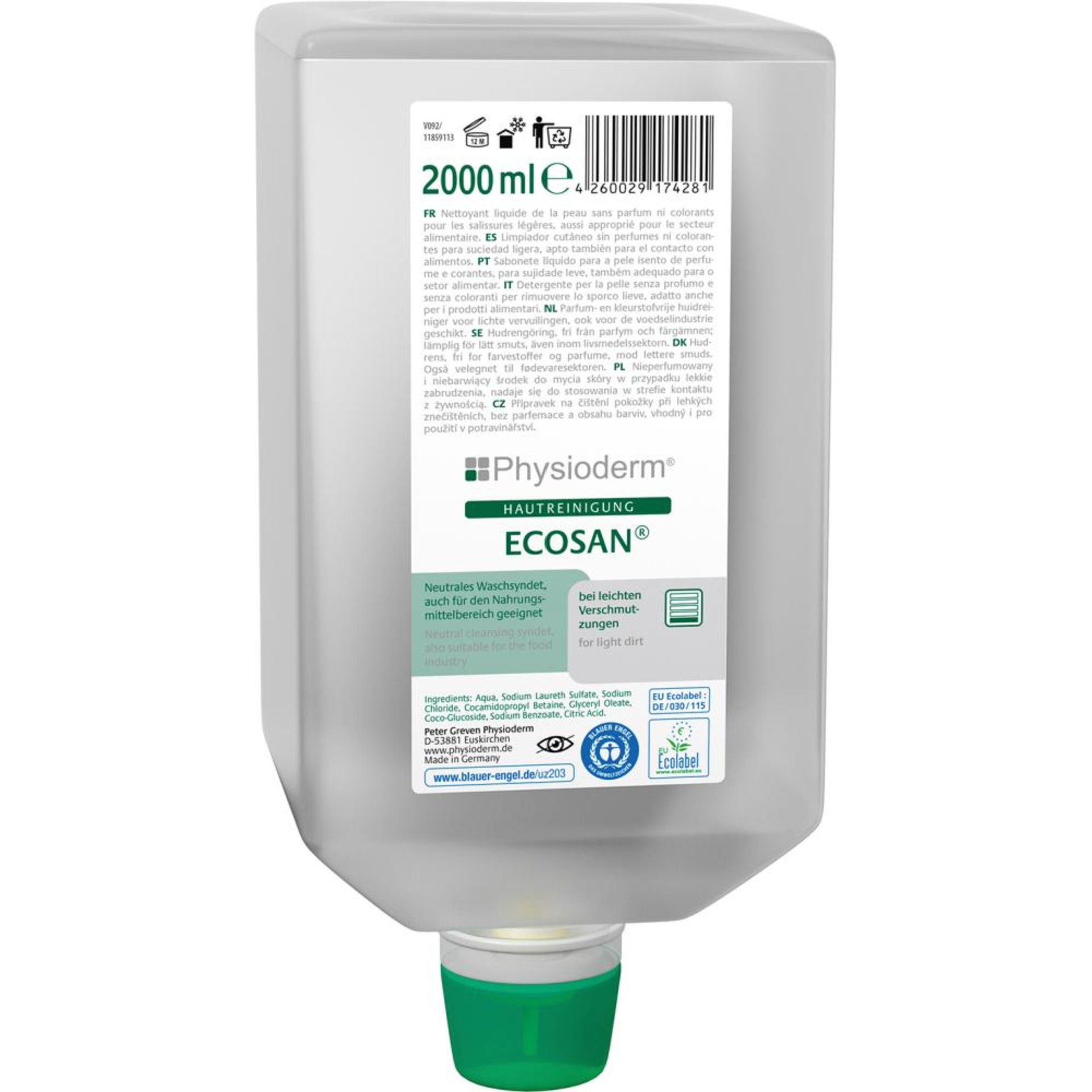 Hautschutzreiniger Ecosan2000 ml Varioflasche