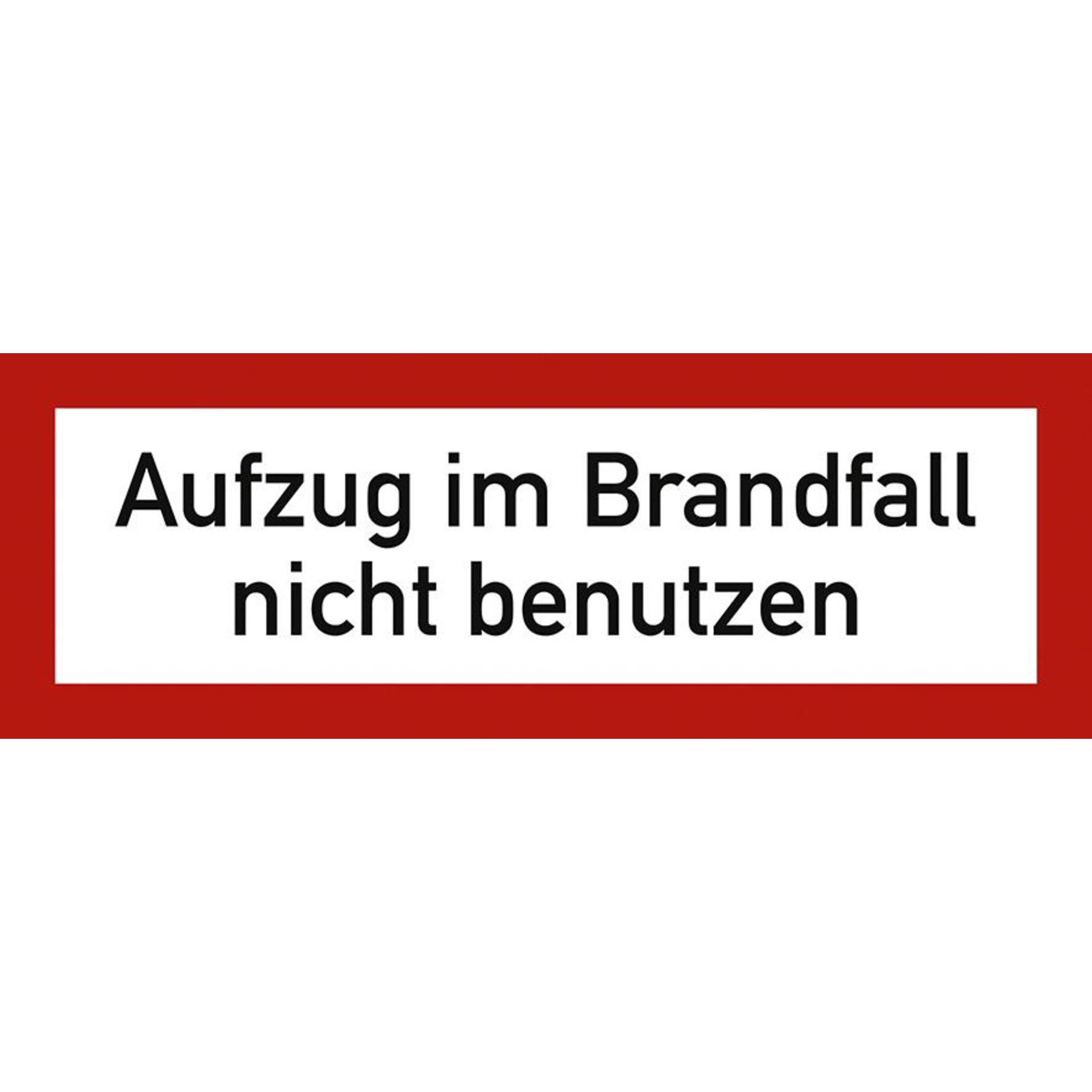 Aufzug im Brandfall- DIN 4066 Folie 148x52 mm