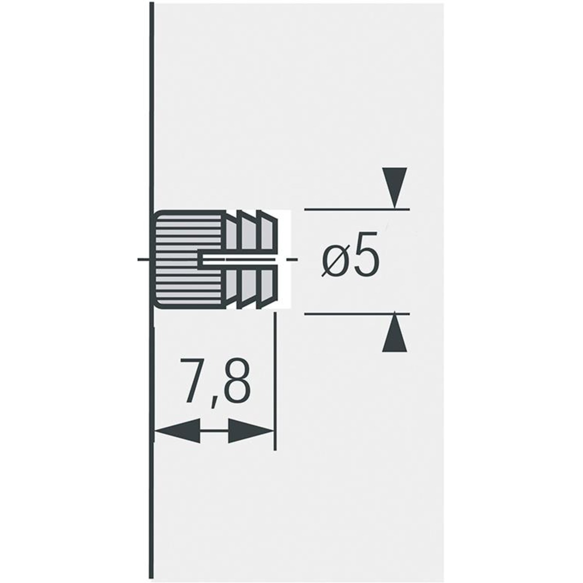 Spreizmuffe M 4 Loch 5 mmStahl Bl. Hettich