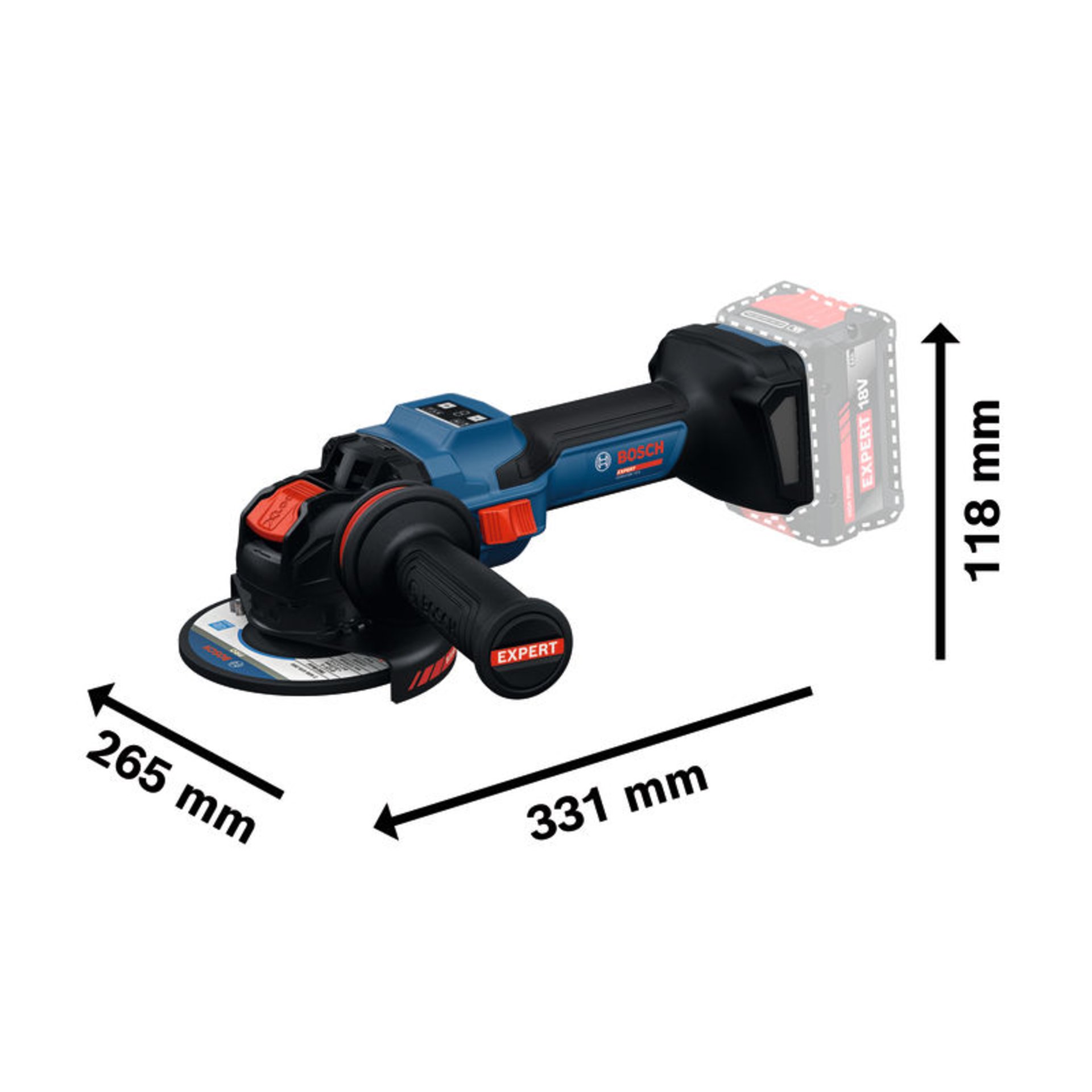 Akku-Winkelschleifer mit X-LOCK EXWX18V-15S