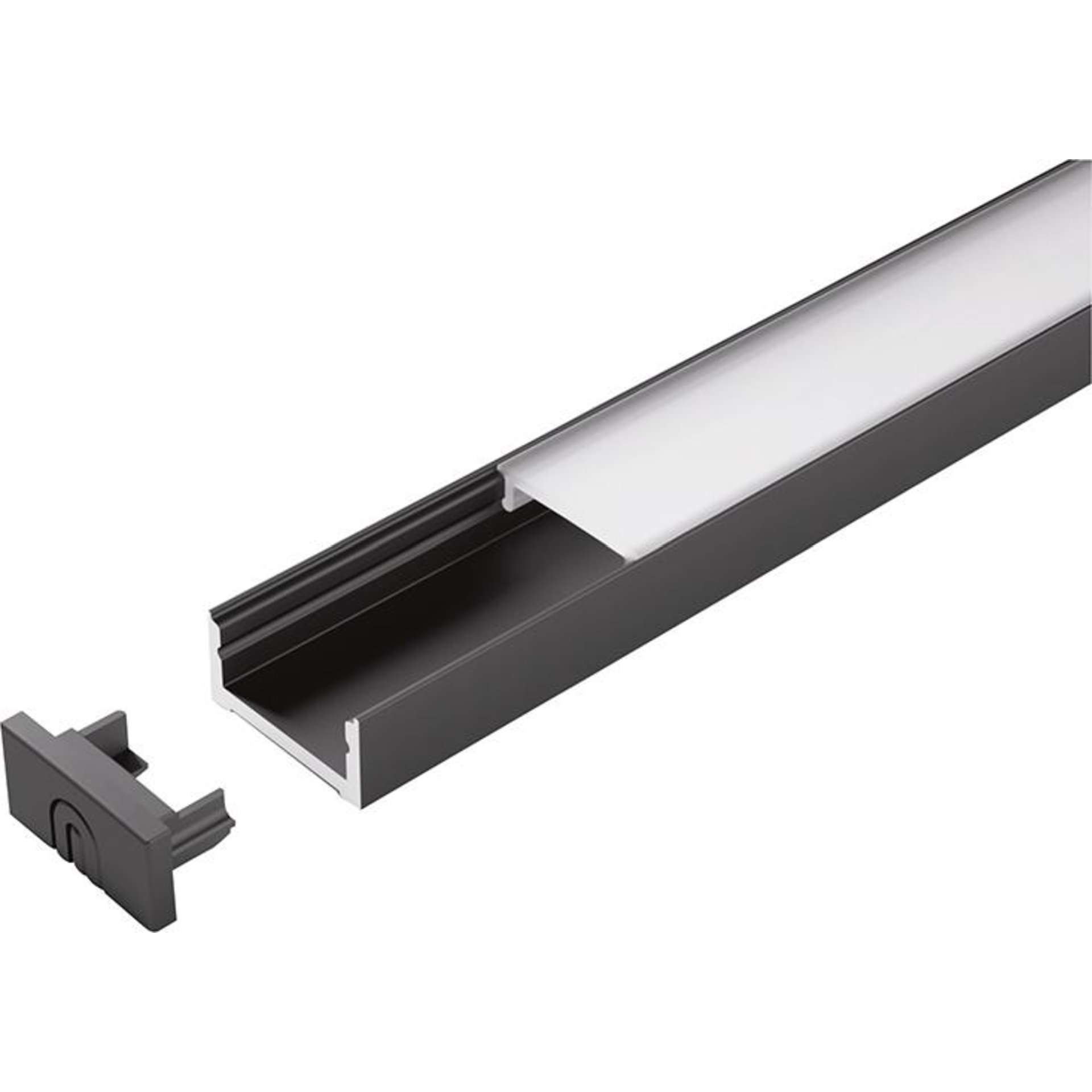 ChannelLine D black,opal L3m Alu-+ Abdeckprofil
